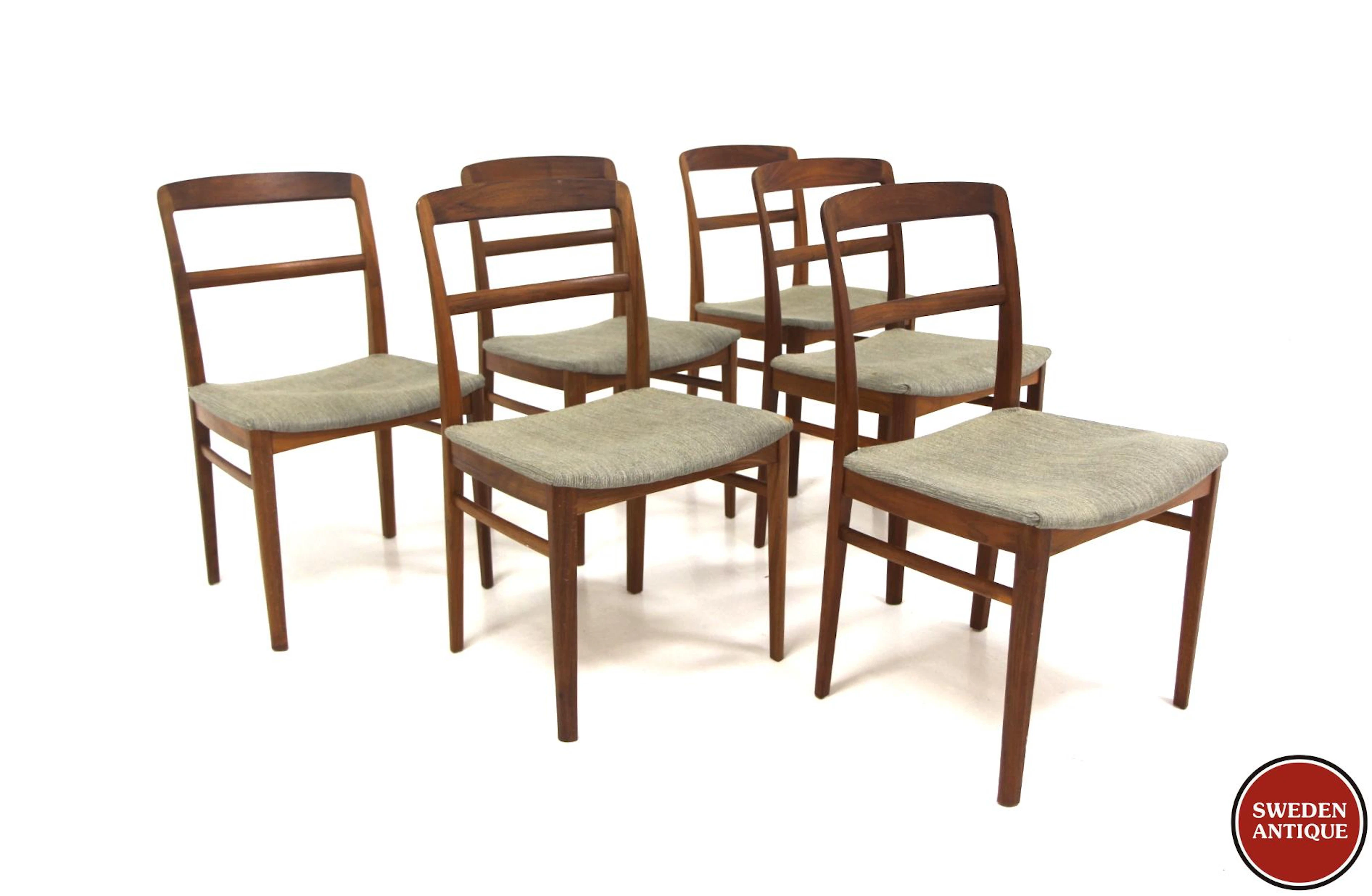 6 Pcs Chairs Ib Kofod Larsen for Faarup Møbelfabrik Year: 1960s Origin: