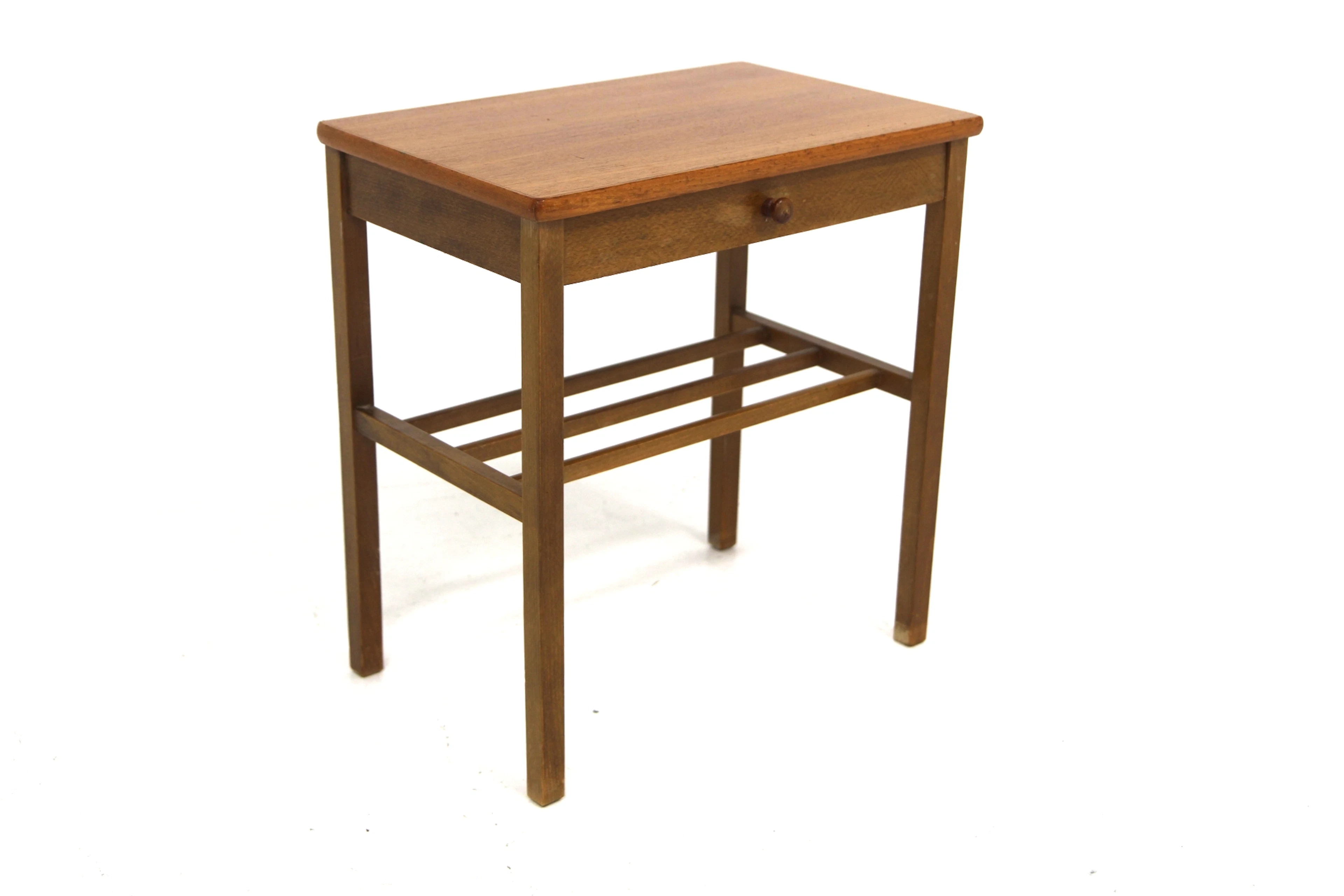 Bedside table Year: 1960s Origin: Swe. Material: Teak Beech W: 47cm