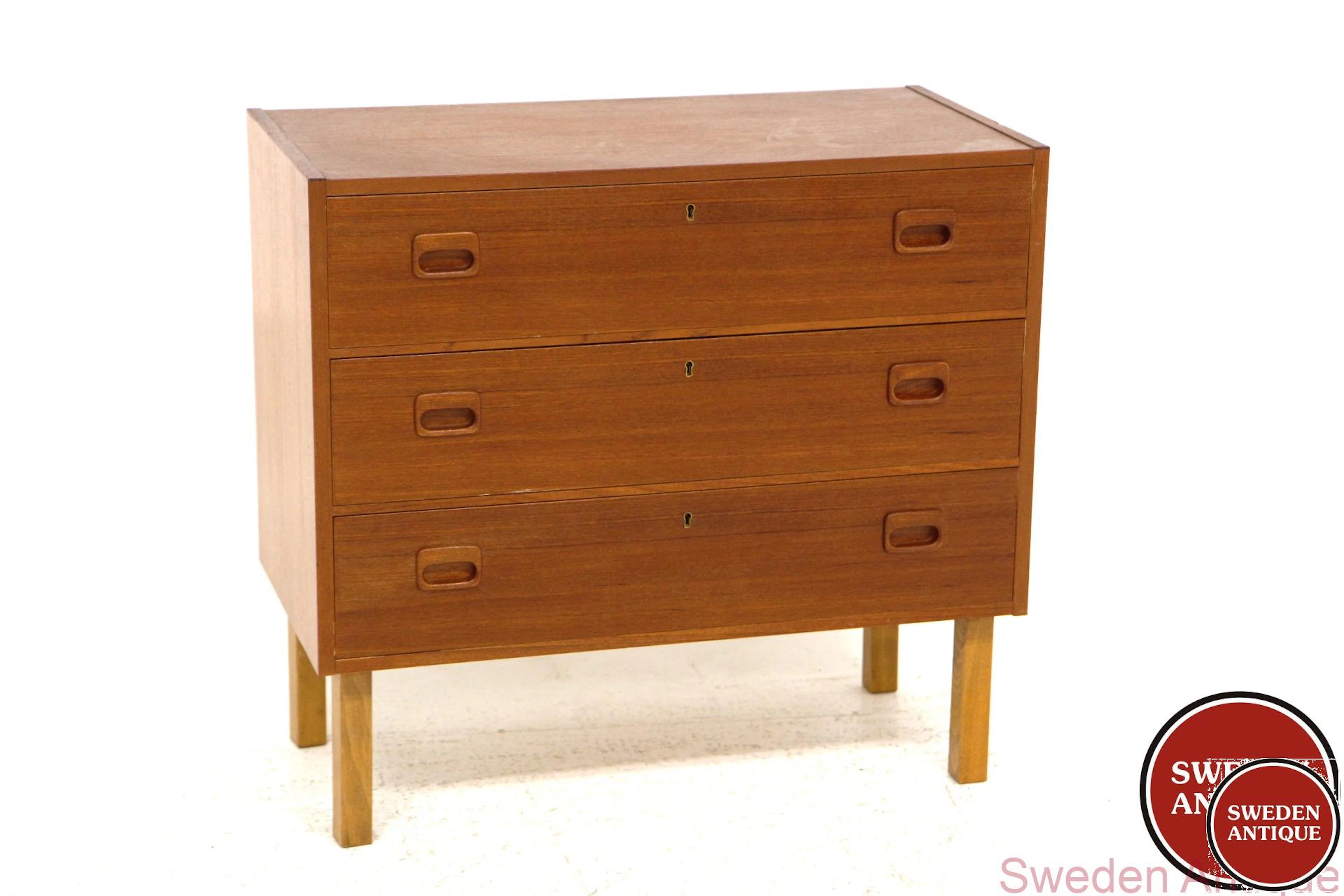 Chest of drawers 1960s Swe. Teak Beech
