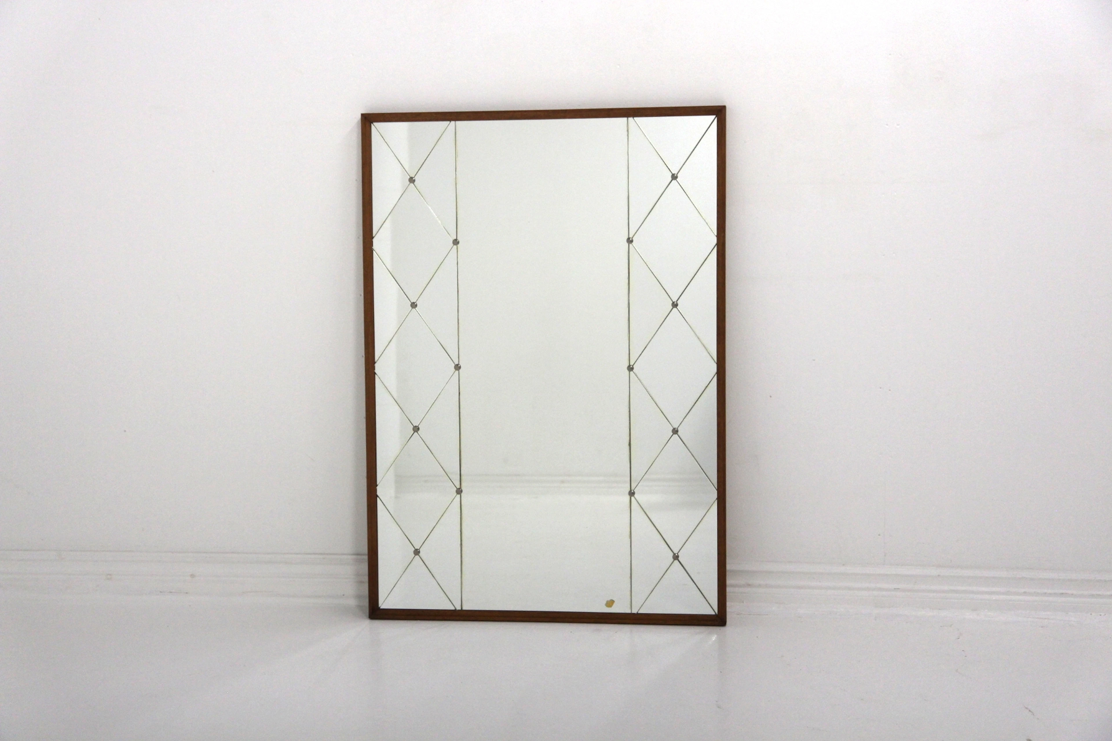 Mirror Year: 1950s Origin: Swe. Material: Teak Glass Metal W: 83cm