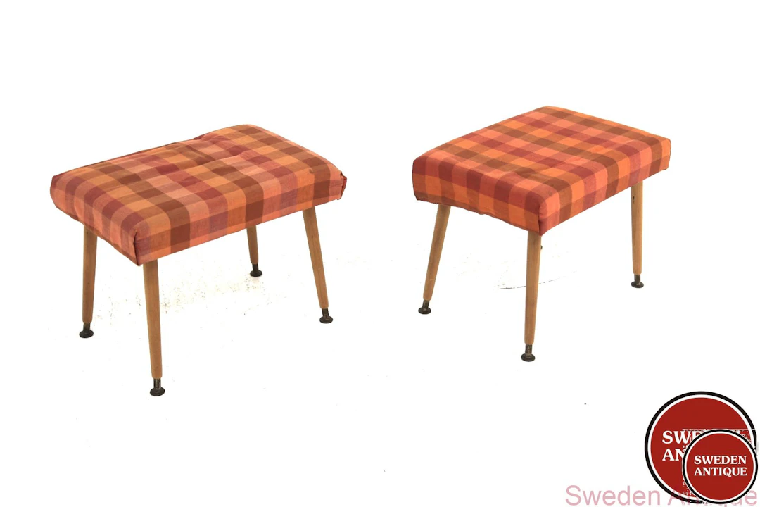2 Stool 1950s Swe. Beech Metal