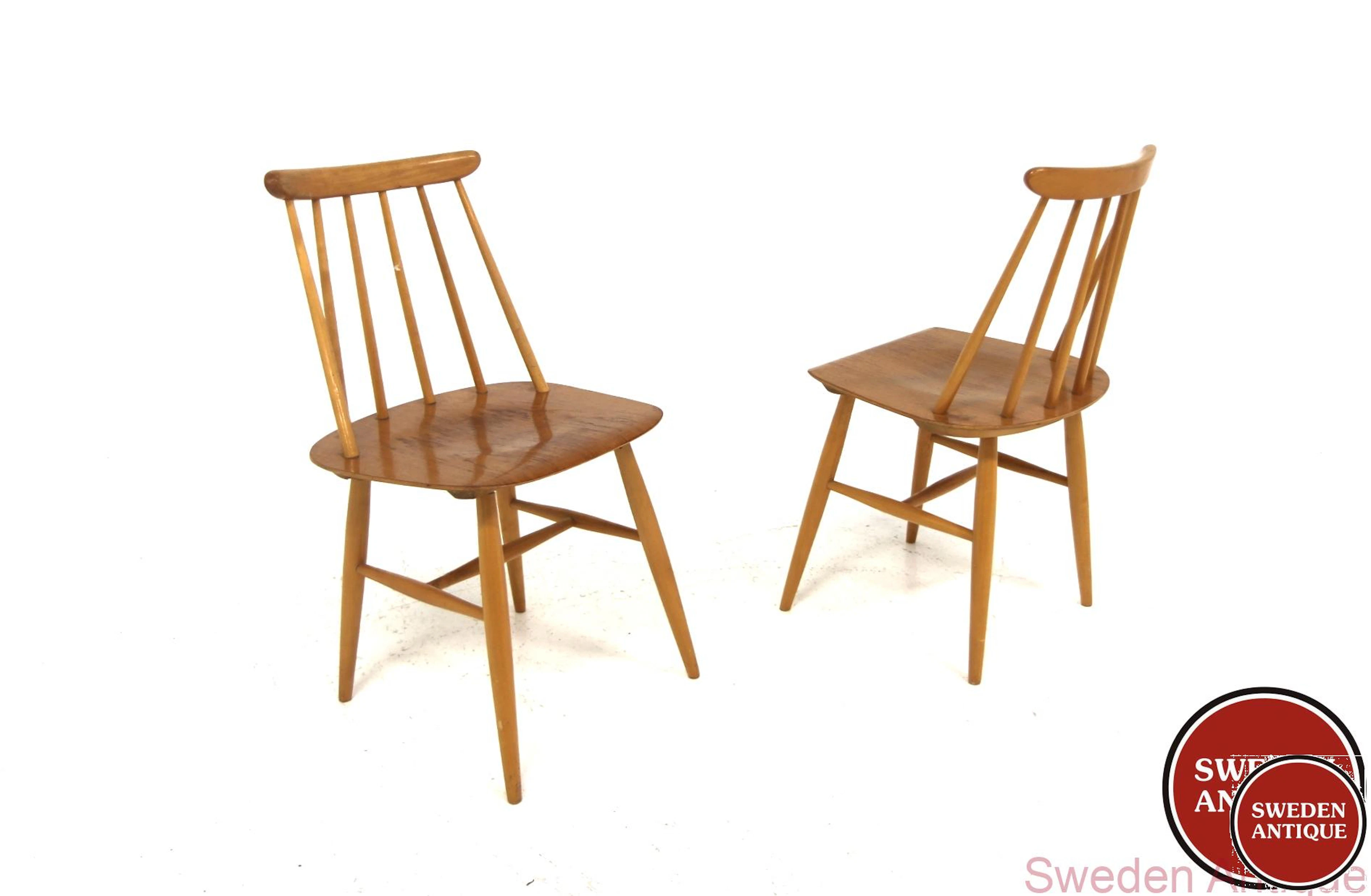 2Pcs Chairs Fanett Ilmarie Tapiovaara for Edsbyverken Year: 1960s