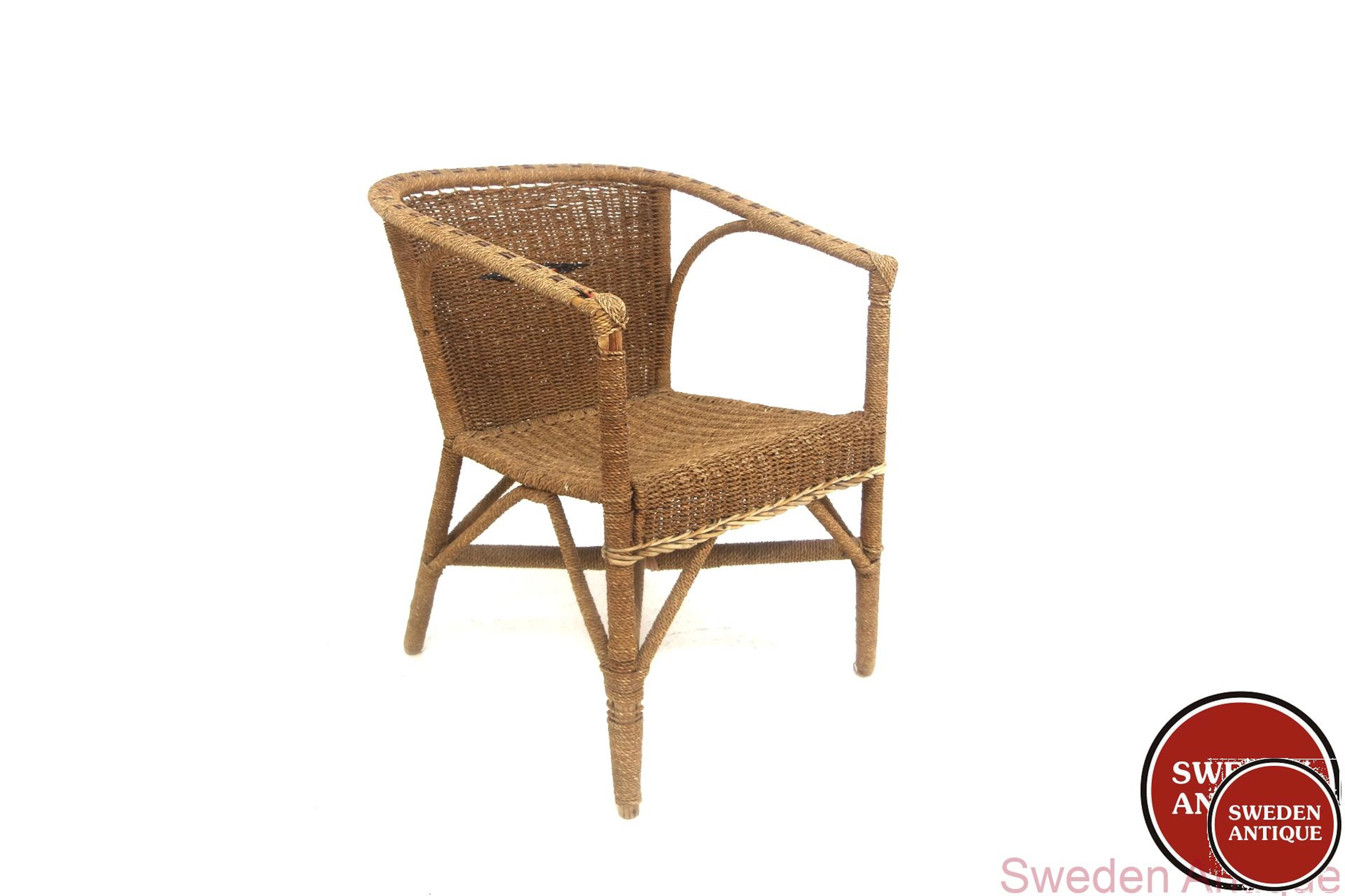 Lounge chair Year: 1950s Origin: Swe. Material: Papercord Pine W: