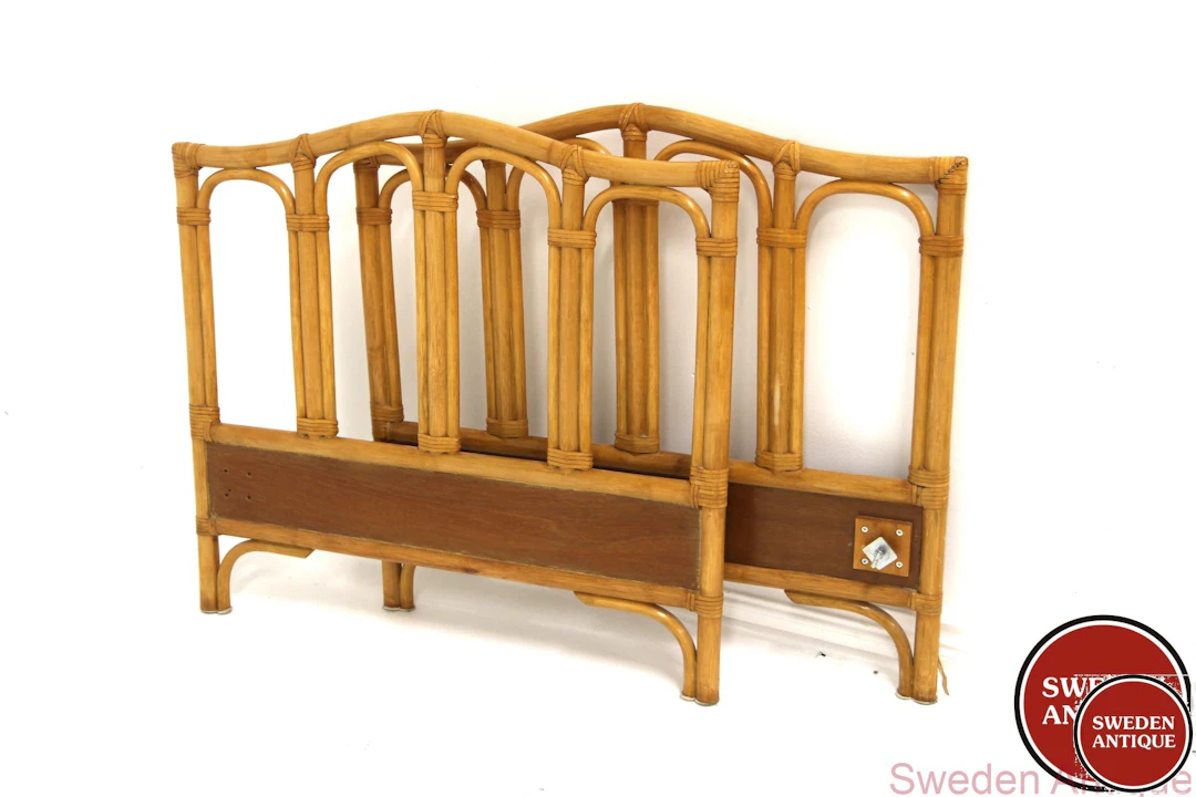 2 Headboards /Bed 1970s Swe. Rattan