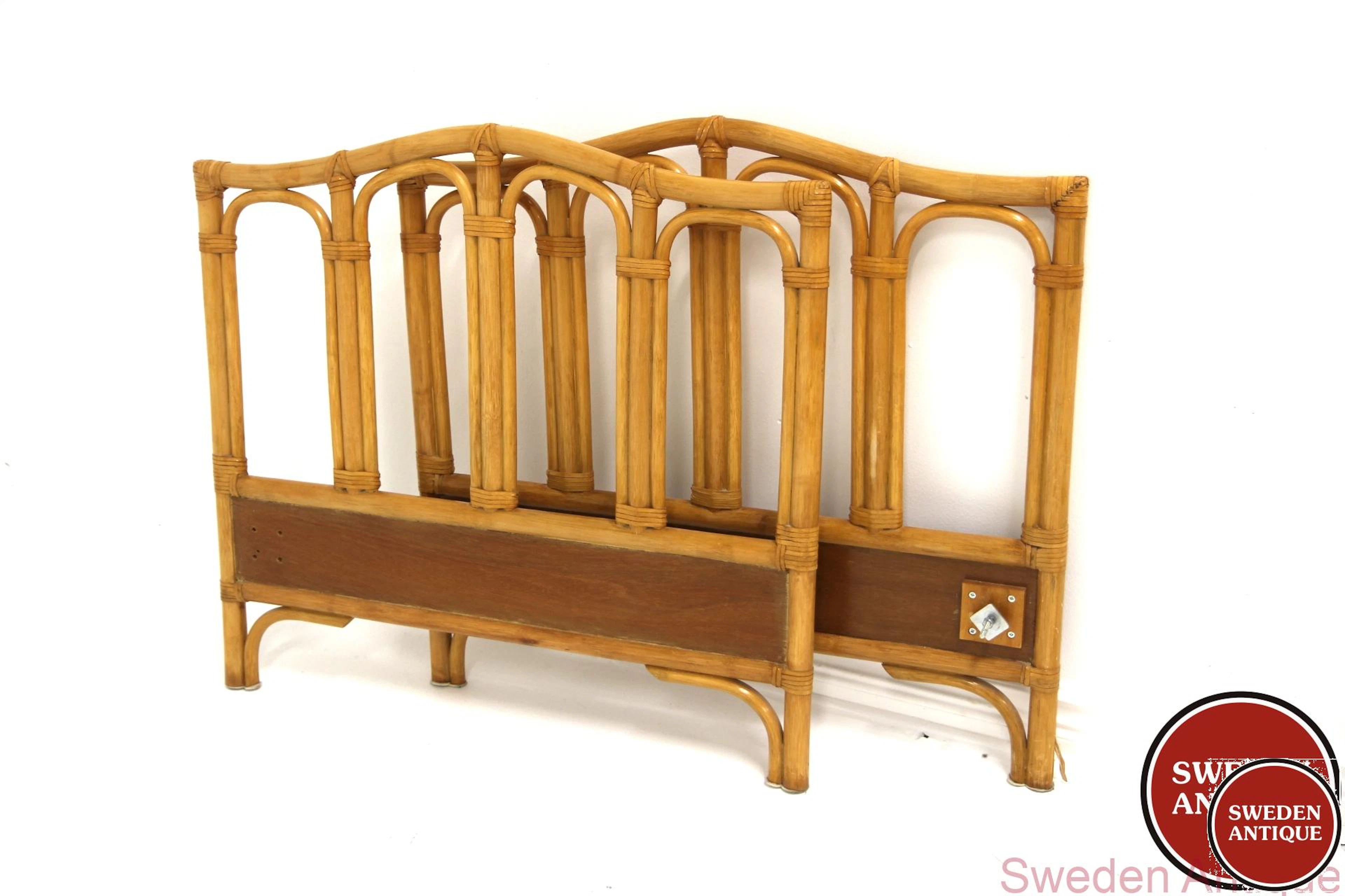 2 Headboards /Bed 1970s Swe. Rattan