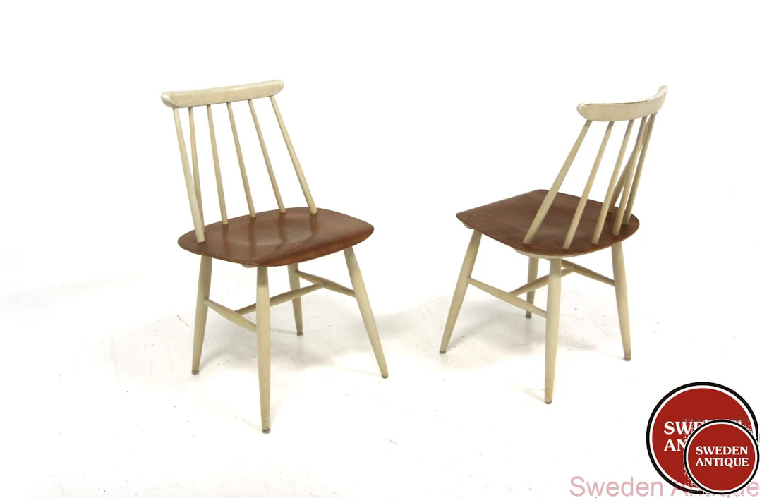 2Pcs Chairs Fanett Ilmarie Tapiovaara for Edsbyverken Year: 1950s