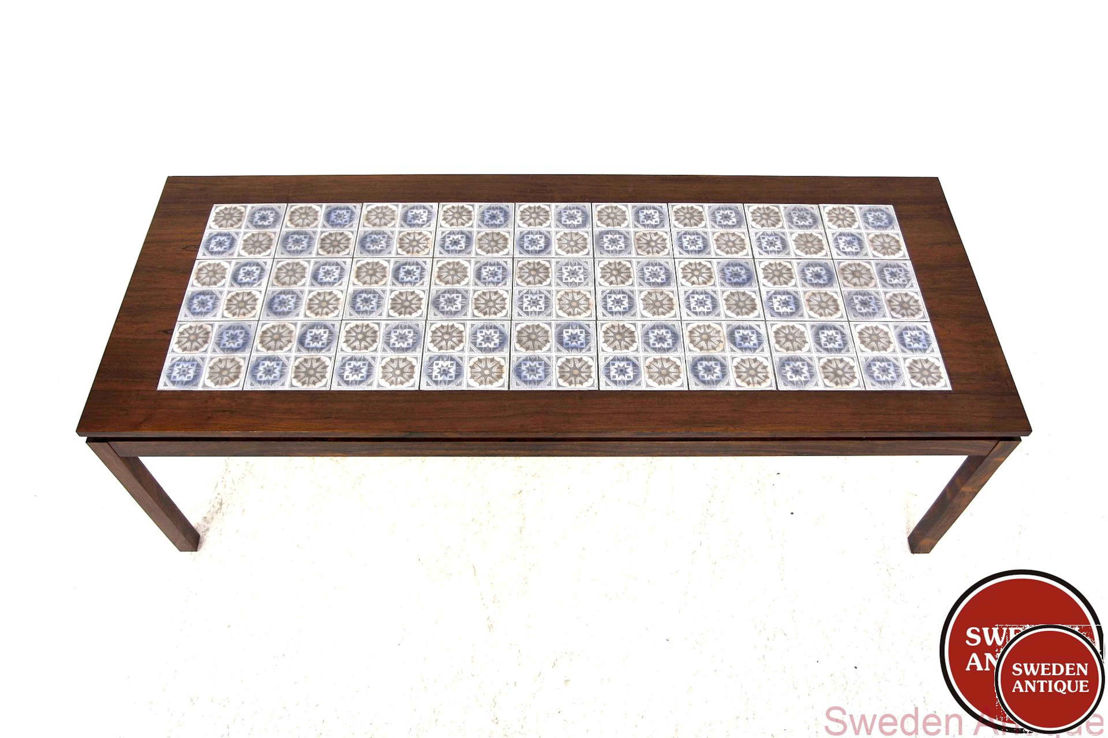 Coffee table 1960s Swe. Rosewood Ceramic