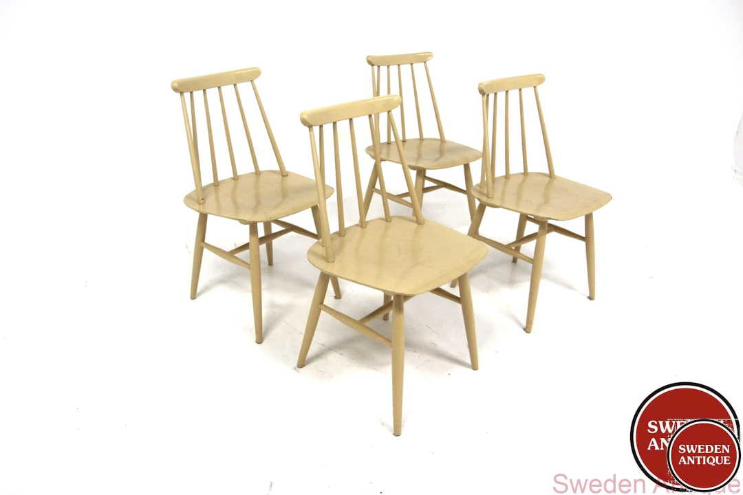 4Pcs Chairs Fanett Ilmarie Tapiovaara for Edsbyverken Year: 1958 Origin:
