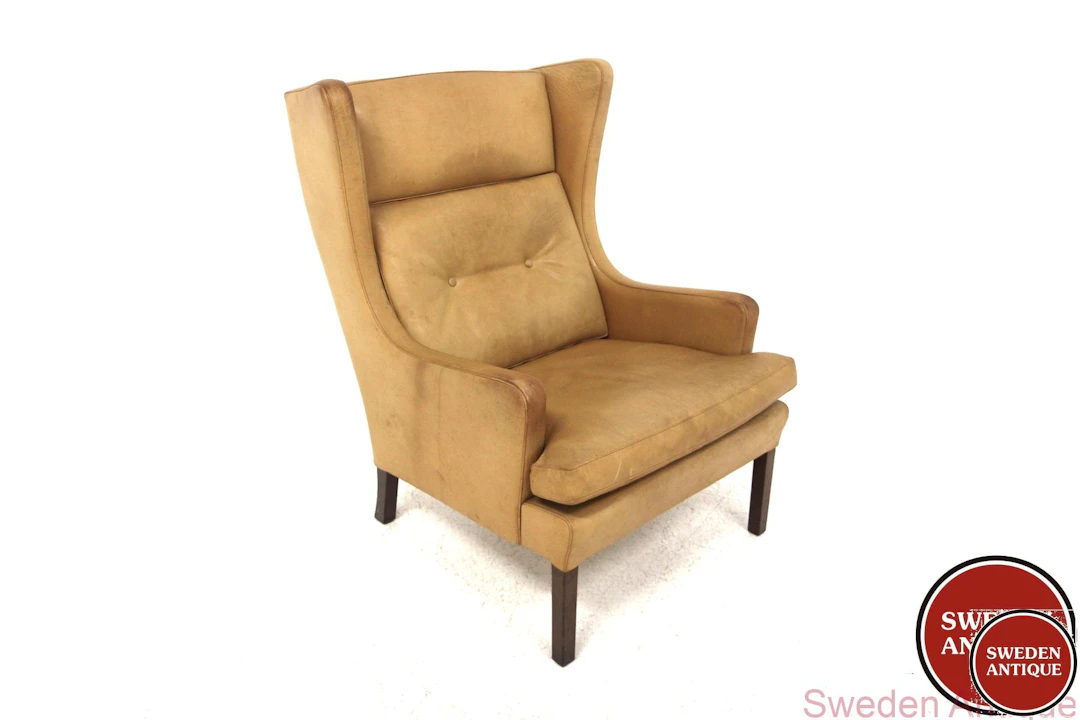 High back Lounge chair 1960s Den. Leather Beech