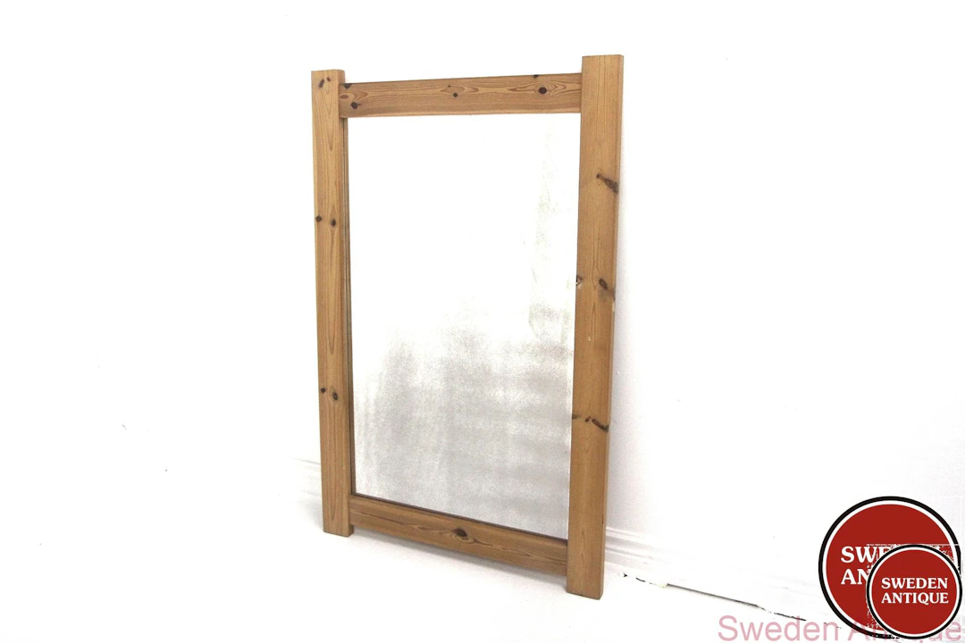 Mirror Year: 1970s Origin: Swe. Material: Pine Glass W: 85cm D: 3,5cm H: 132cm