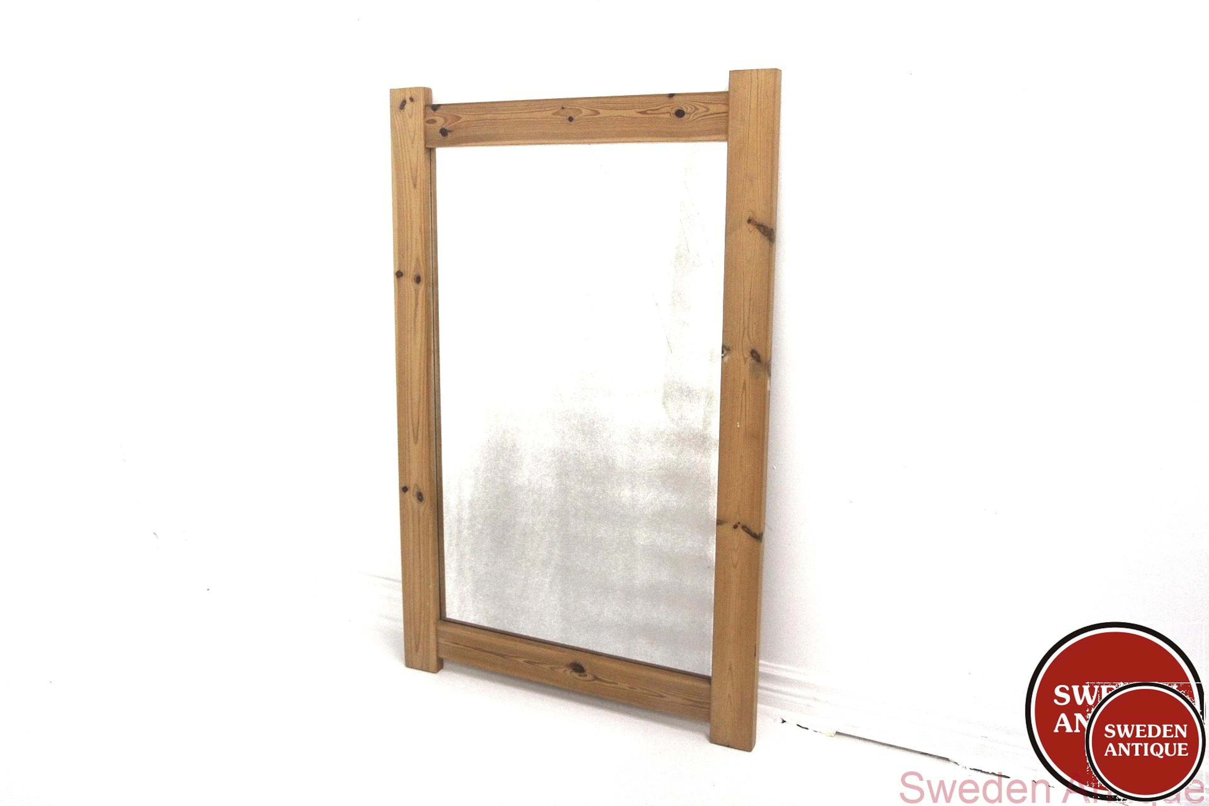 Mirror Year: 1970s Origin: Swe. Material: Pine Glass W: 85cm D: 3,5cm H: 132cm