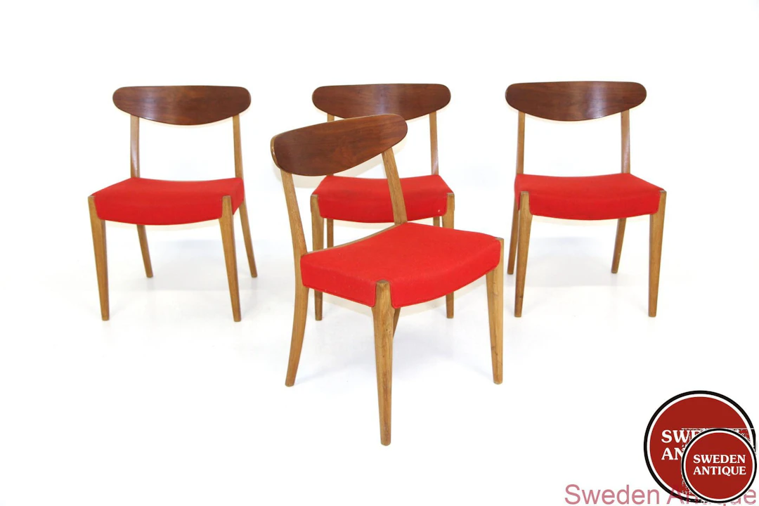 4 Chairs Søen Wiladsens Møbelfabrik 1960s Den. Teak Oak