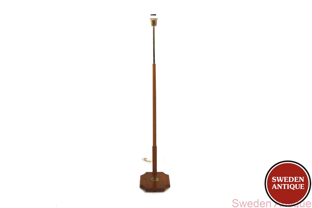 Floor lamp 1950s Swe. Teak Metal