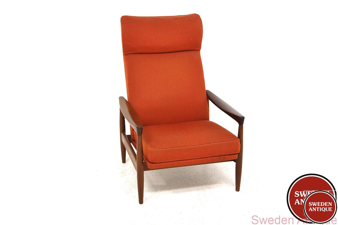 High back Lounge chair "Kolding" Erik Wørtz for Möbel-IKÉA 1960s Swe. Teak