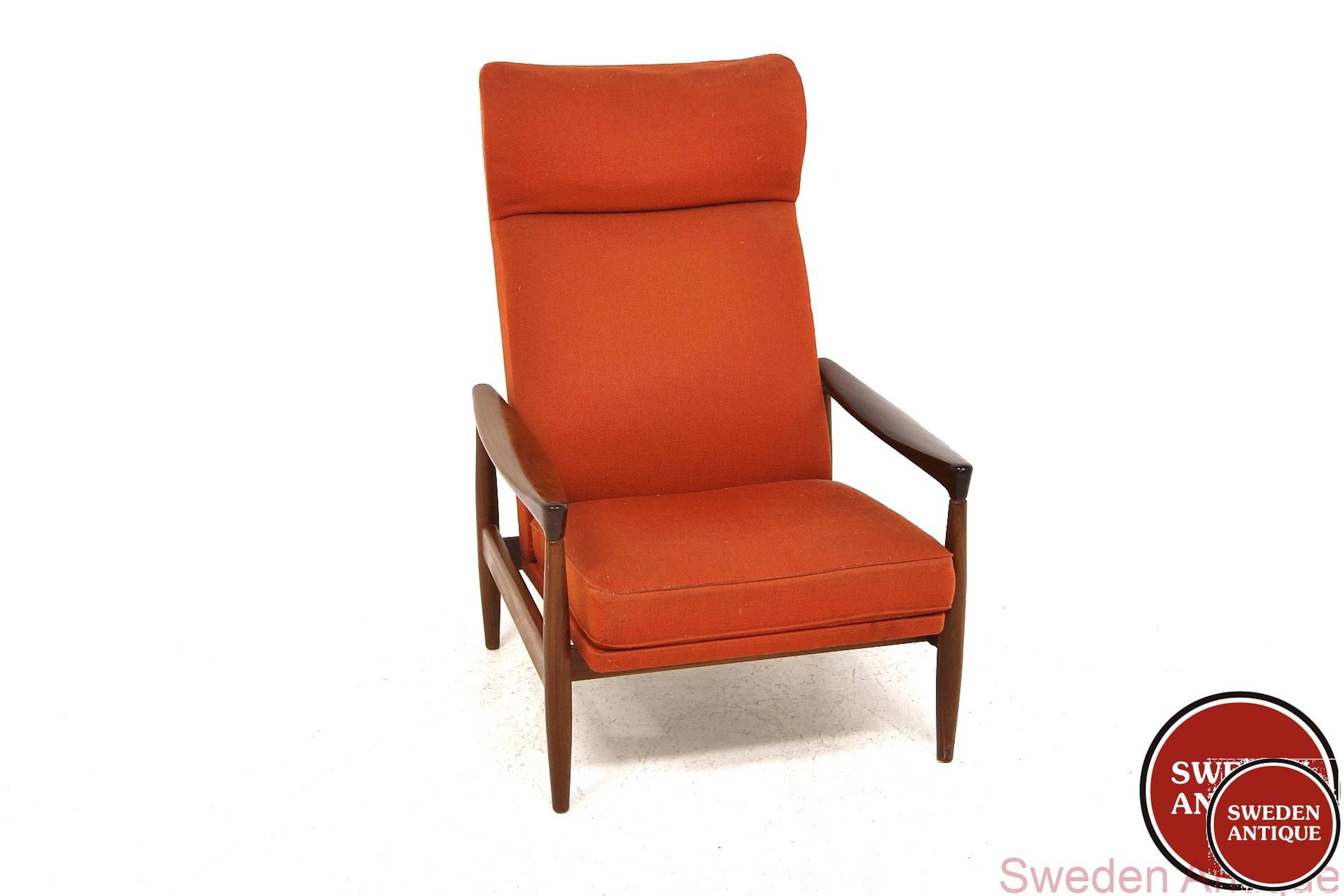 High back Lounge chair "Kolding" Erik Wørtz for Möbel-IKÉA 1960s Swe. Teak
