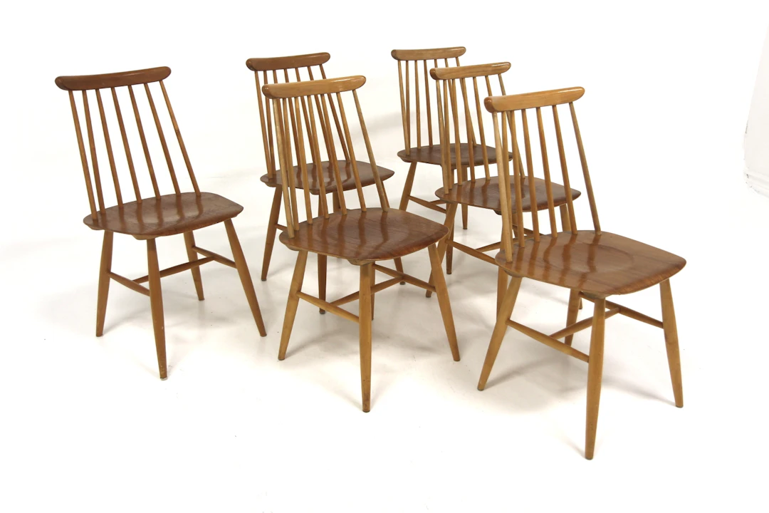 6Pcs Chairs Edsbyverken, Edsbyn Year: 1960s Origin: Swe. Material: