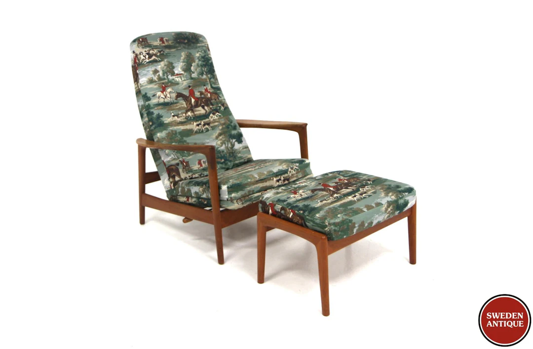 Lounge chair + Foot stool Siesta Folke Ohlsson for DUX, Ljungs Industrier
