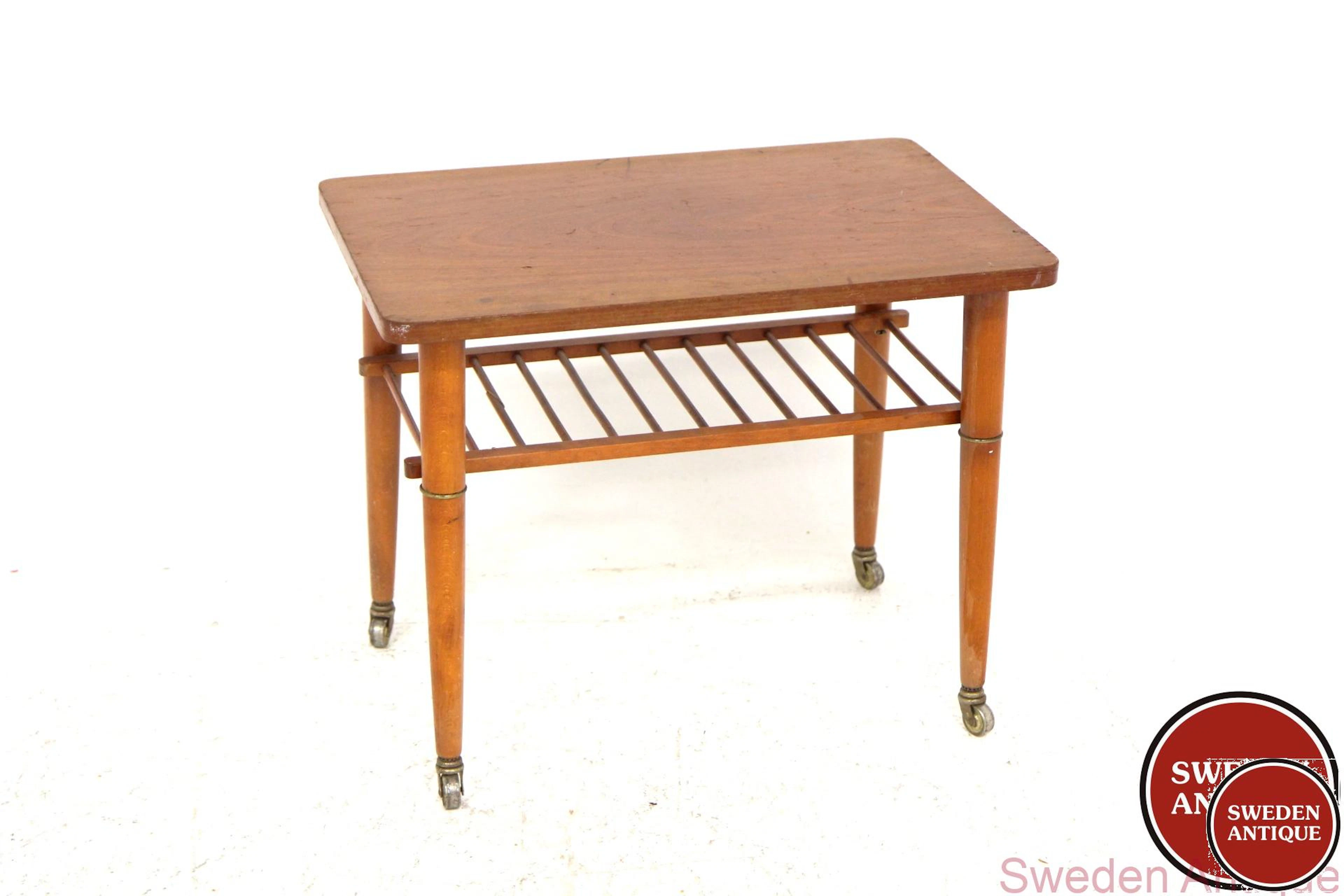Side table 1950s Swe. Mahogany Beech Metal