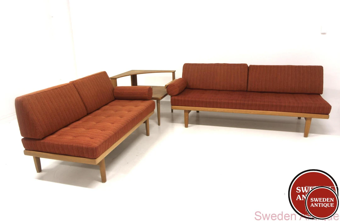 3Pcs 2 sofas + side table Carina Yngvar Sandström for Kock Möbel AB