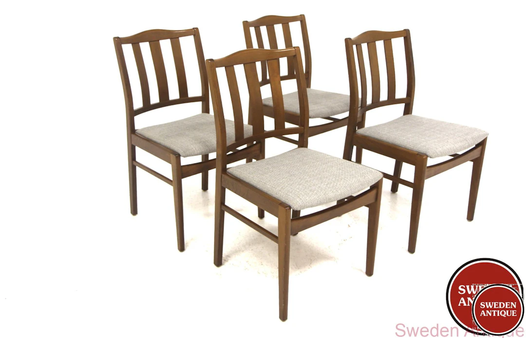 4Pcs Chairs Year: 1960s Origin: Swe. Material: Beech W: 46cm D: 54cm H: 83cm