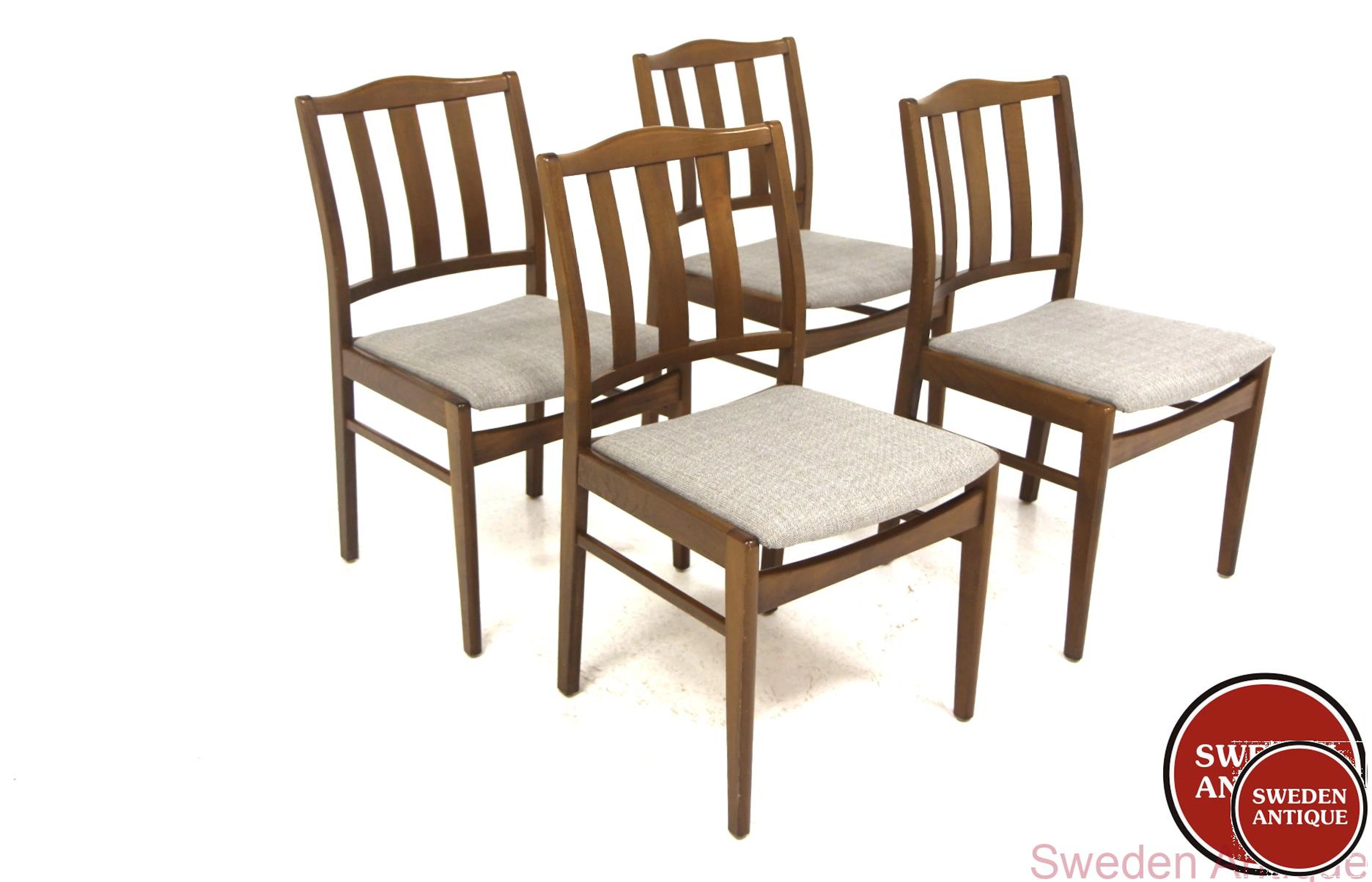 4Pcs Chairs Year: 1960s Origin: Swe. Material: Beech W: 46cm D: 54cm H: 83cm