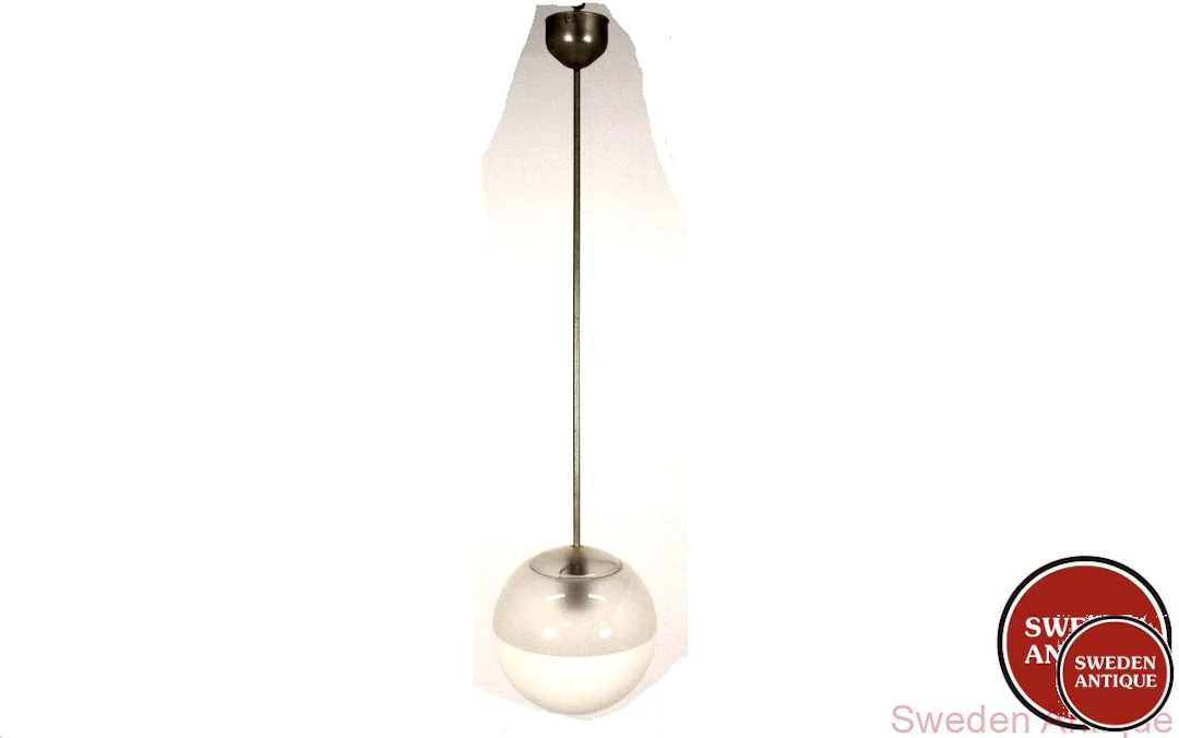 Ceiling lamp 1950s Swe. Glass Metal