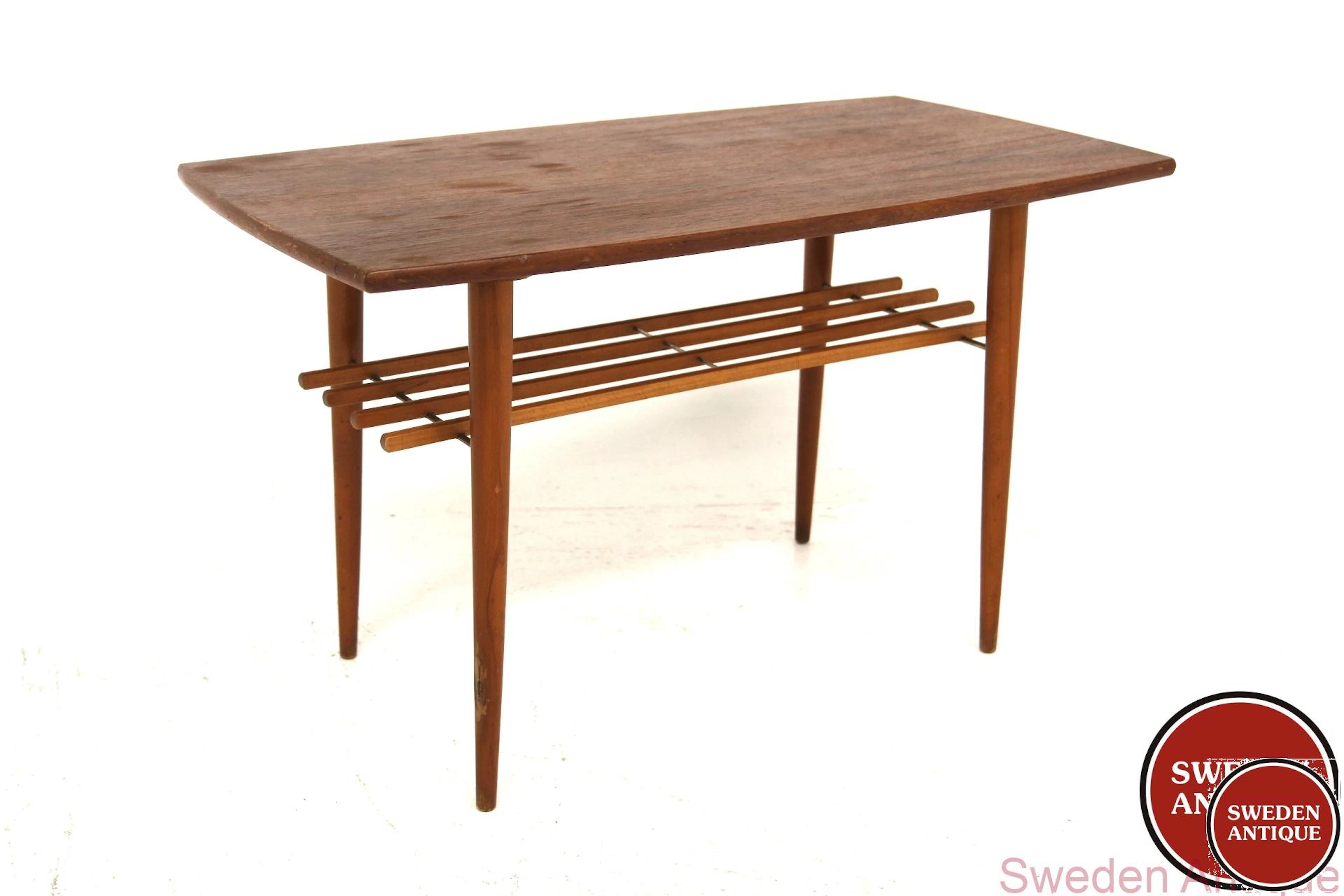 Coffee table Year: 1950s Origin: Swe. Material: Teak Beech Metal W: