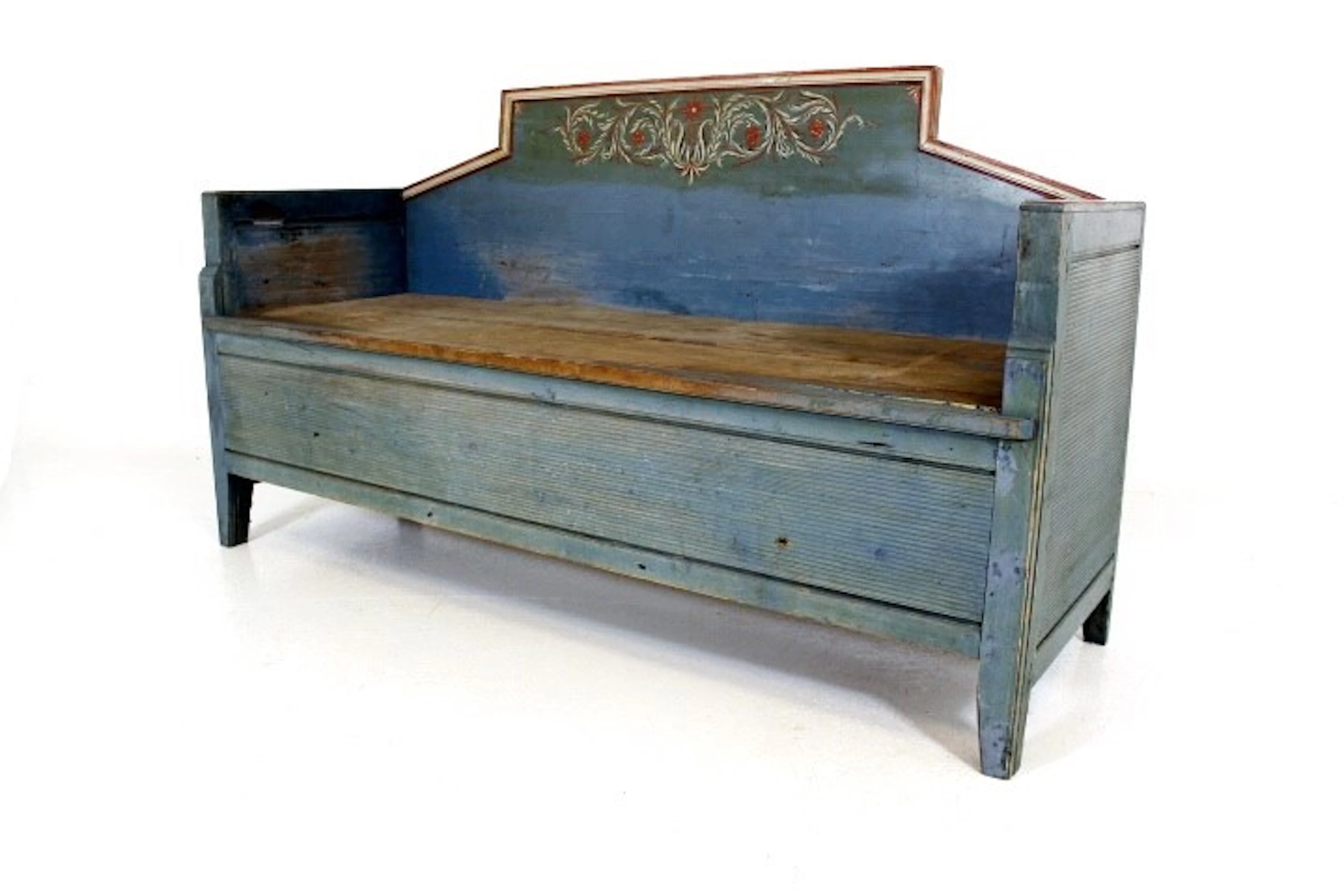 Antique Bed / sofa Allmoge original paint Swedish 19th-century