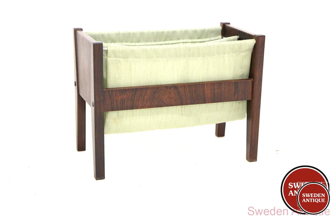 Magazine stand 1960s Swe. Rosewood Fabric misc