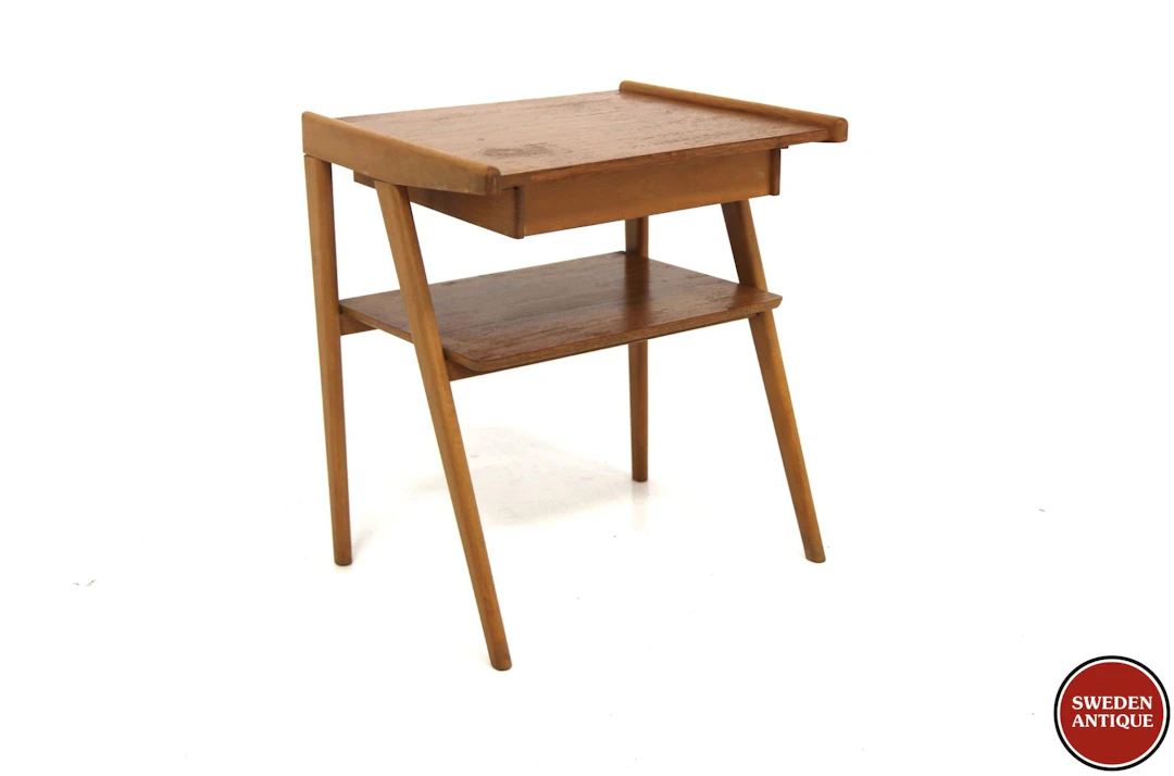 Bedside table Year: 1950s Origin: Swe. Material: Teak Beech W: 43cm