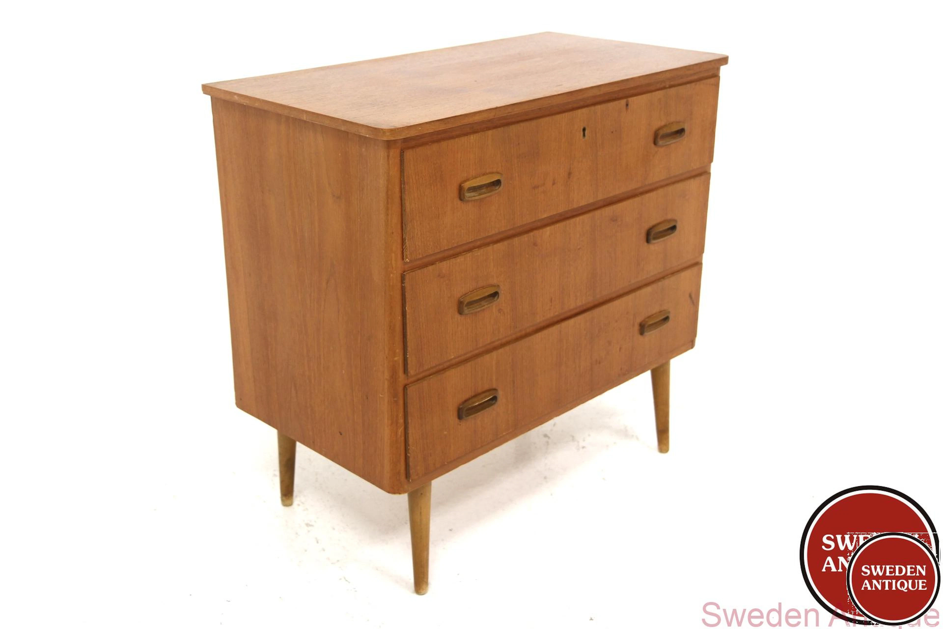 Chest of drawers 1950s Swe. Teak Beech