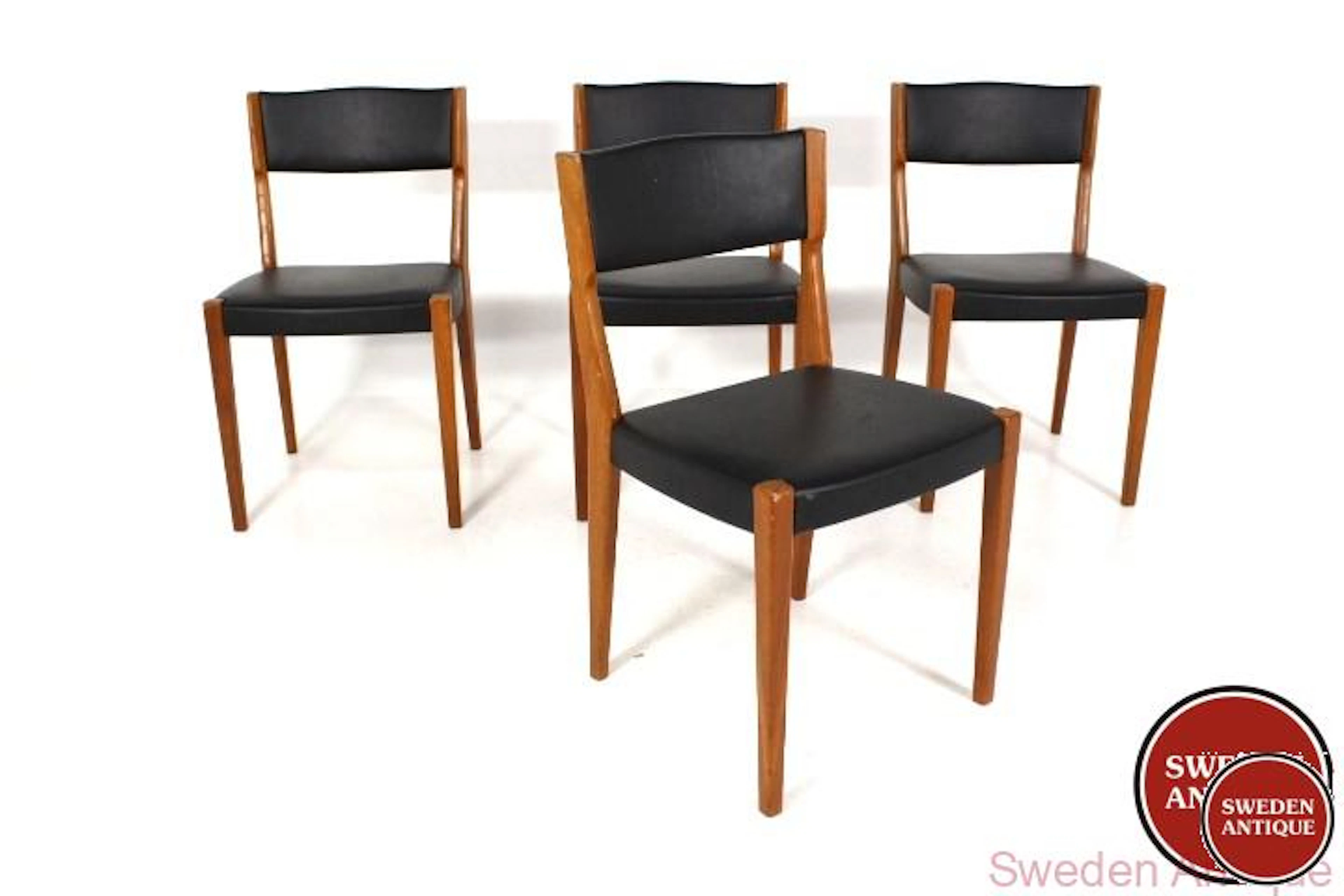 4 Chairs 1960s Den. Teak Vinyl