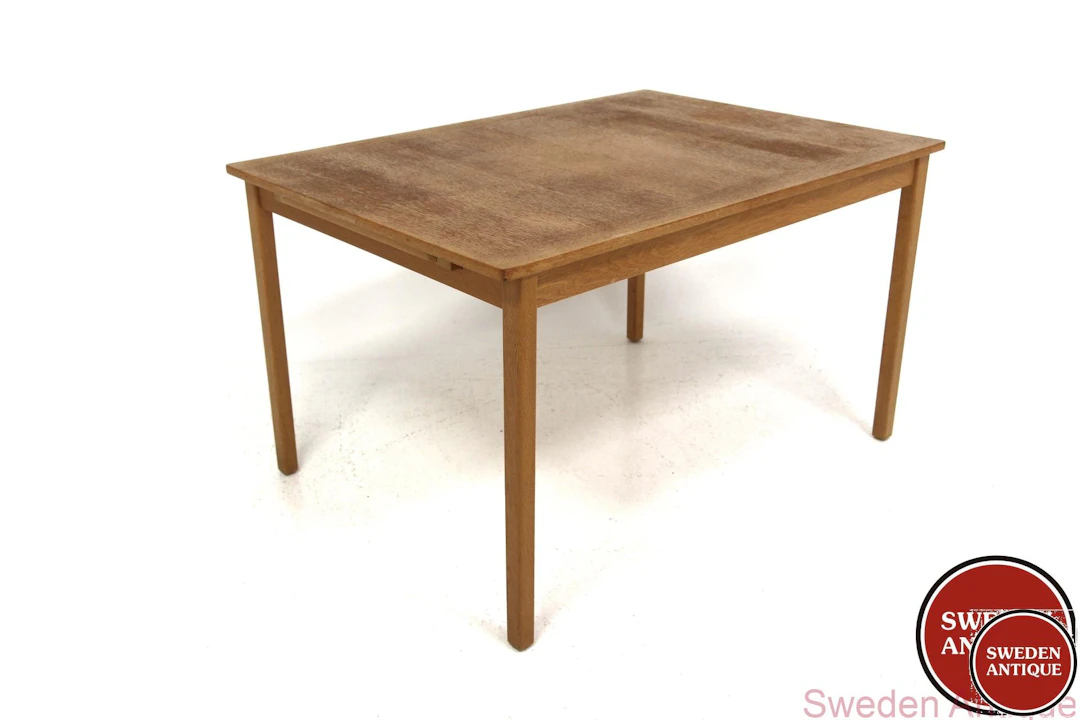 Dining table Year: 1960s Origin: Swe. Material: Oak W: 124 +50cm D: