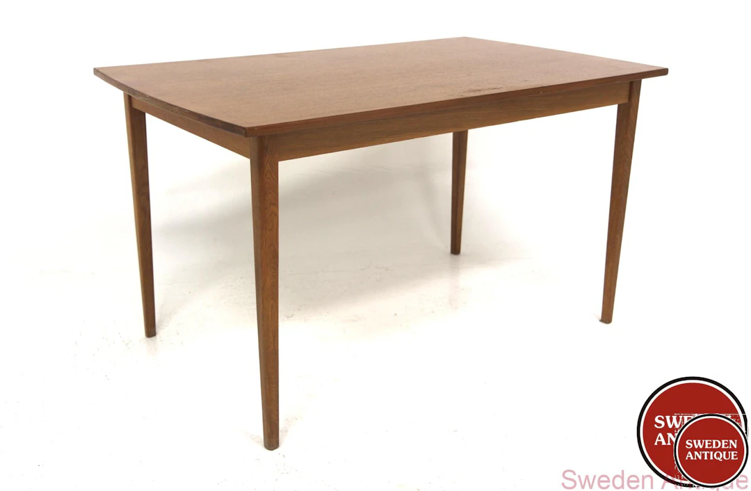 Dining table Year: 1950s Origin: Swe. Material: Teak Oak W: 130 +54cm