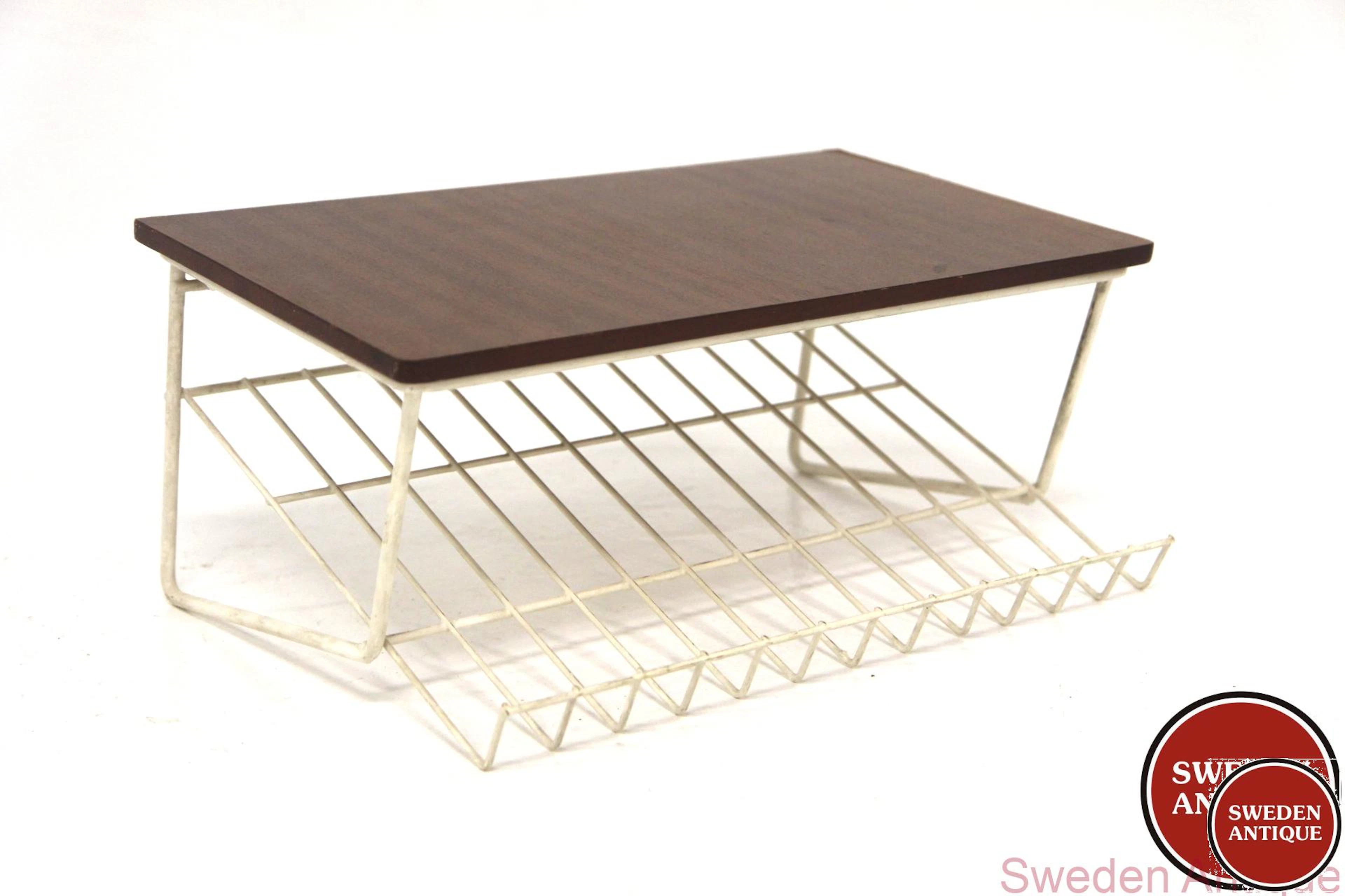 Wall shelf 1950s Swe. Mahogany Metal