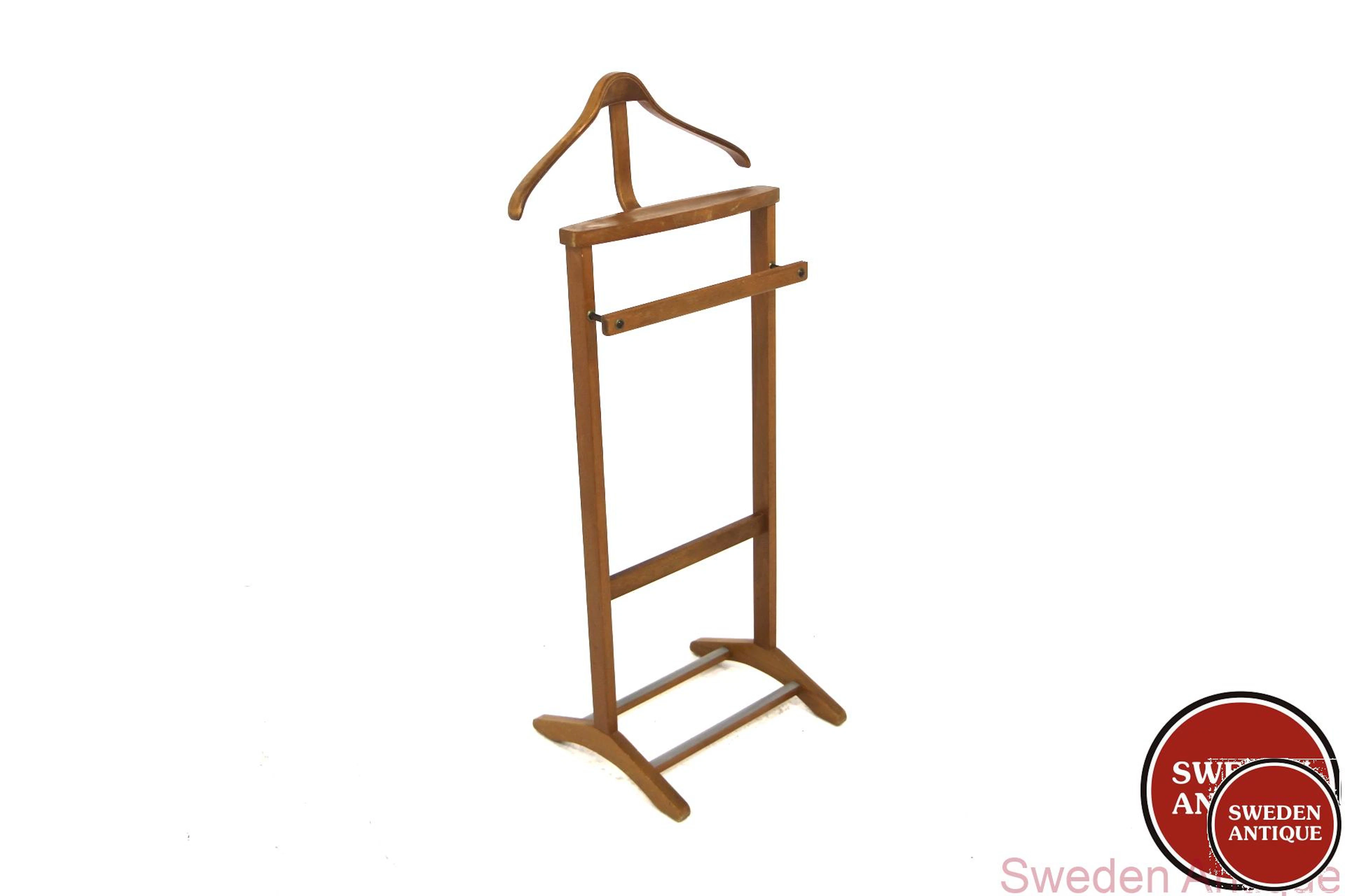 Valet stand 1970s Swe. Beech Metal misc