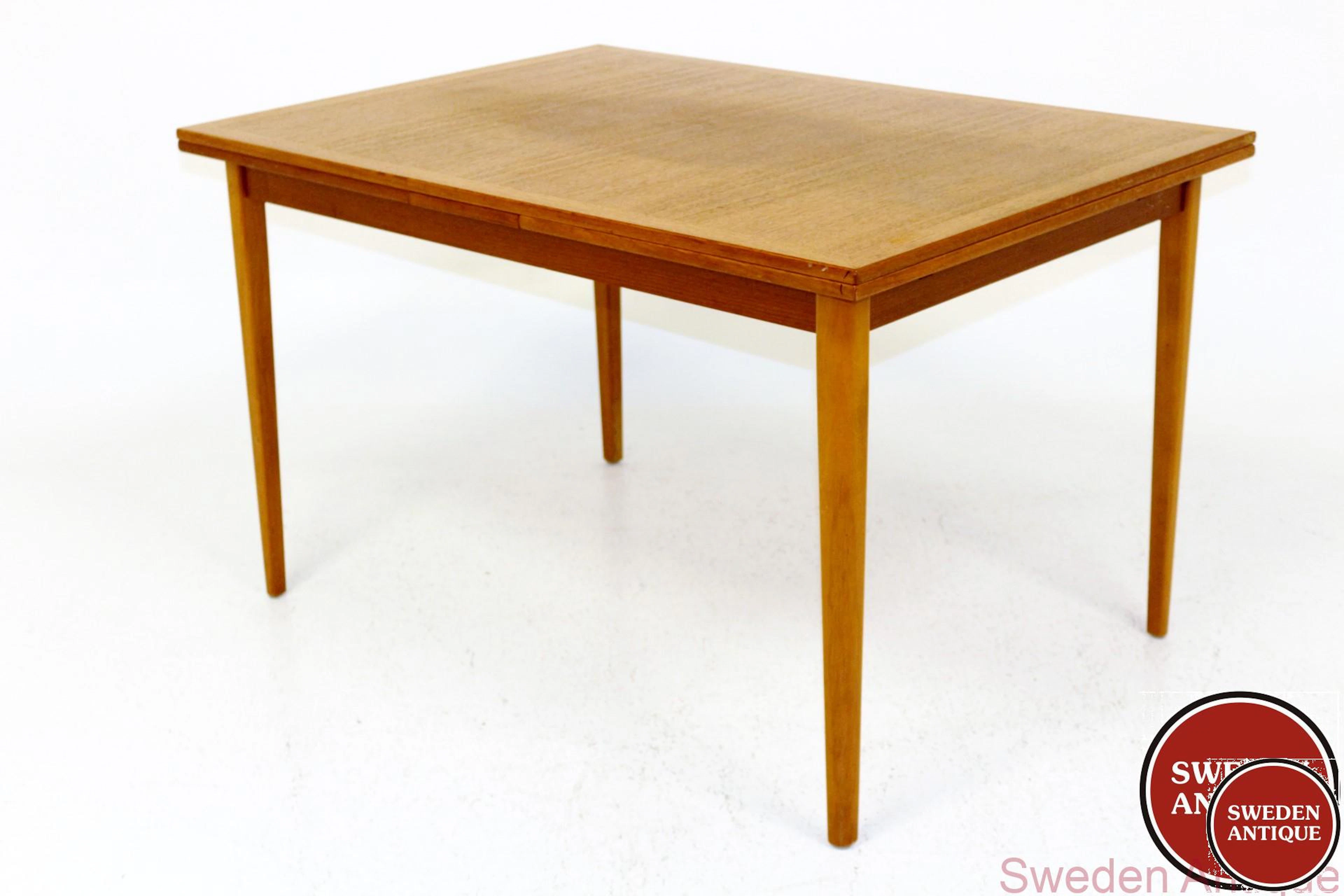 Dining table Year: 1960s Origin: Swe. Material: Teak Beech W: 120