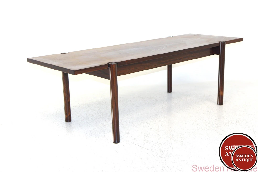 Coffee table 1960s Den. Rosewood Metal