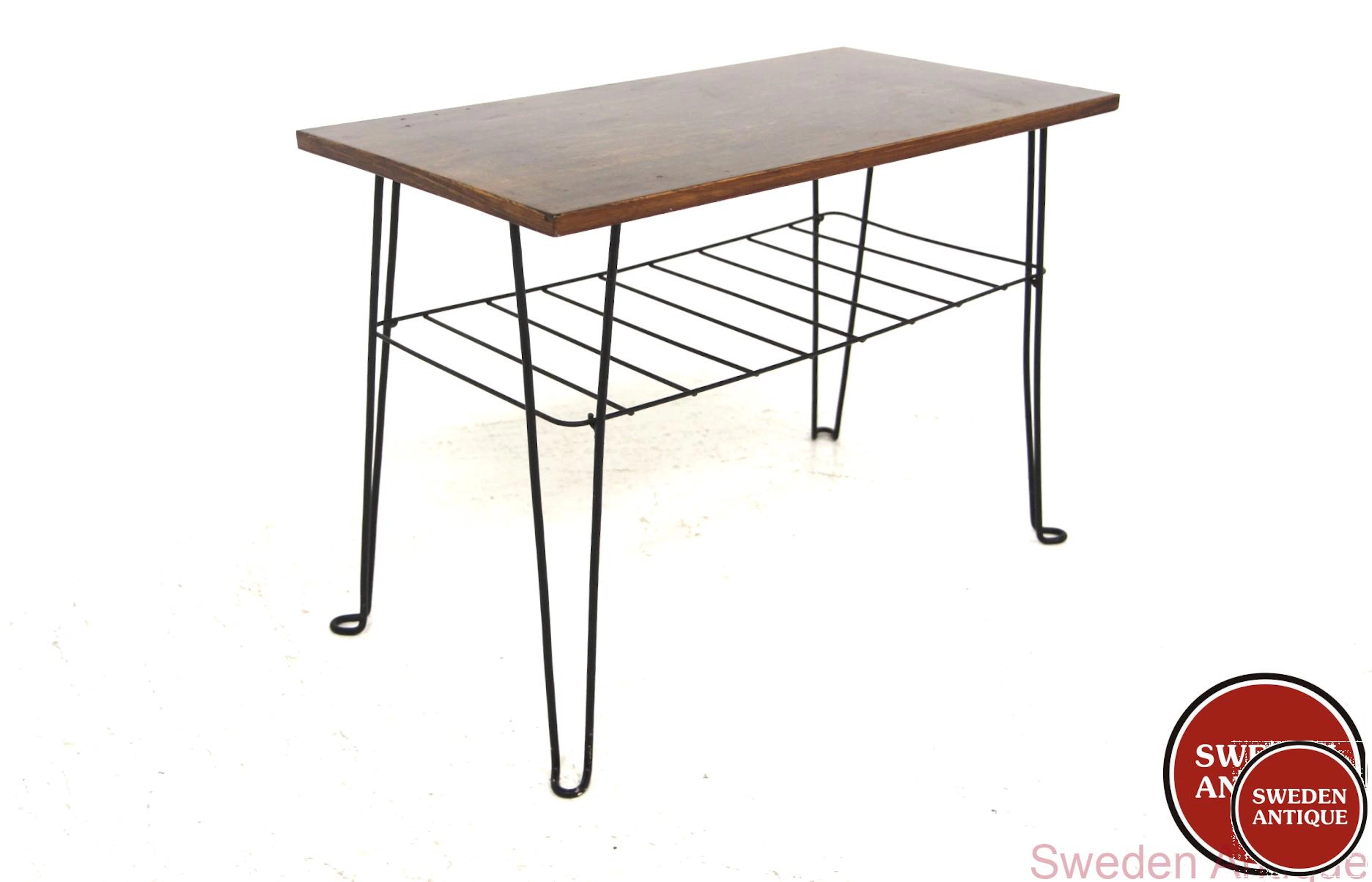 Side table 1950s Swe. Oak Metal
