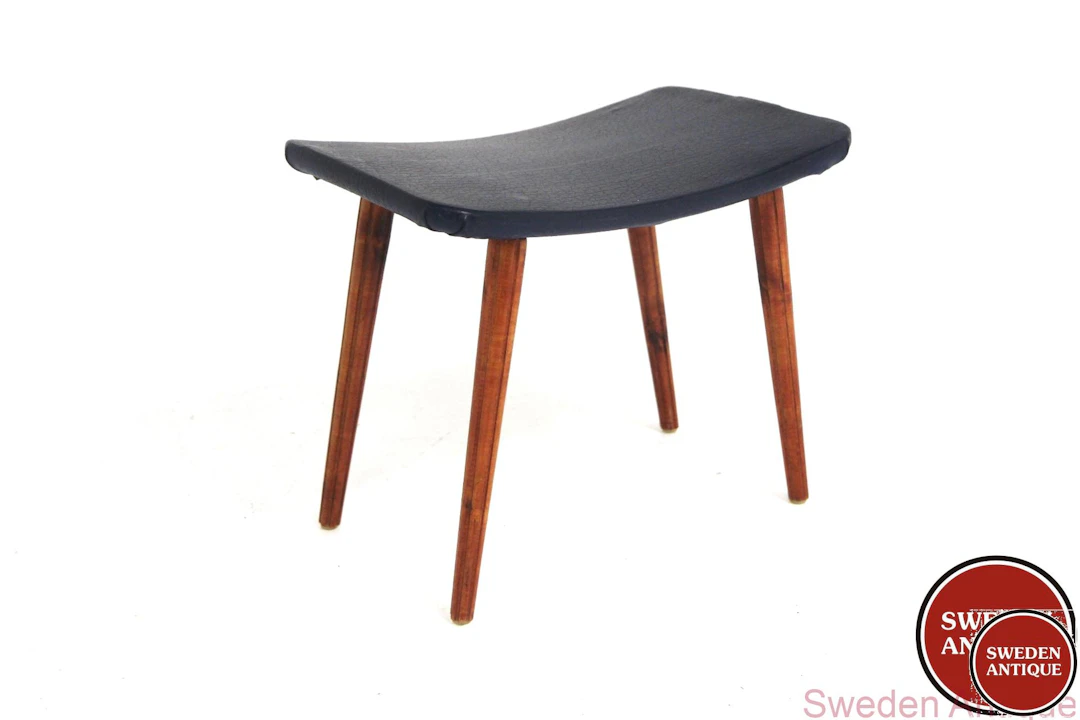 Stool Year: 1940s Origin: Swe. Material: Birch Vinyl W: 65cm D: 37cm H: 45cm