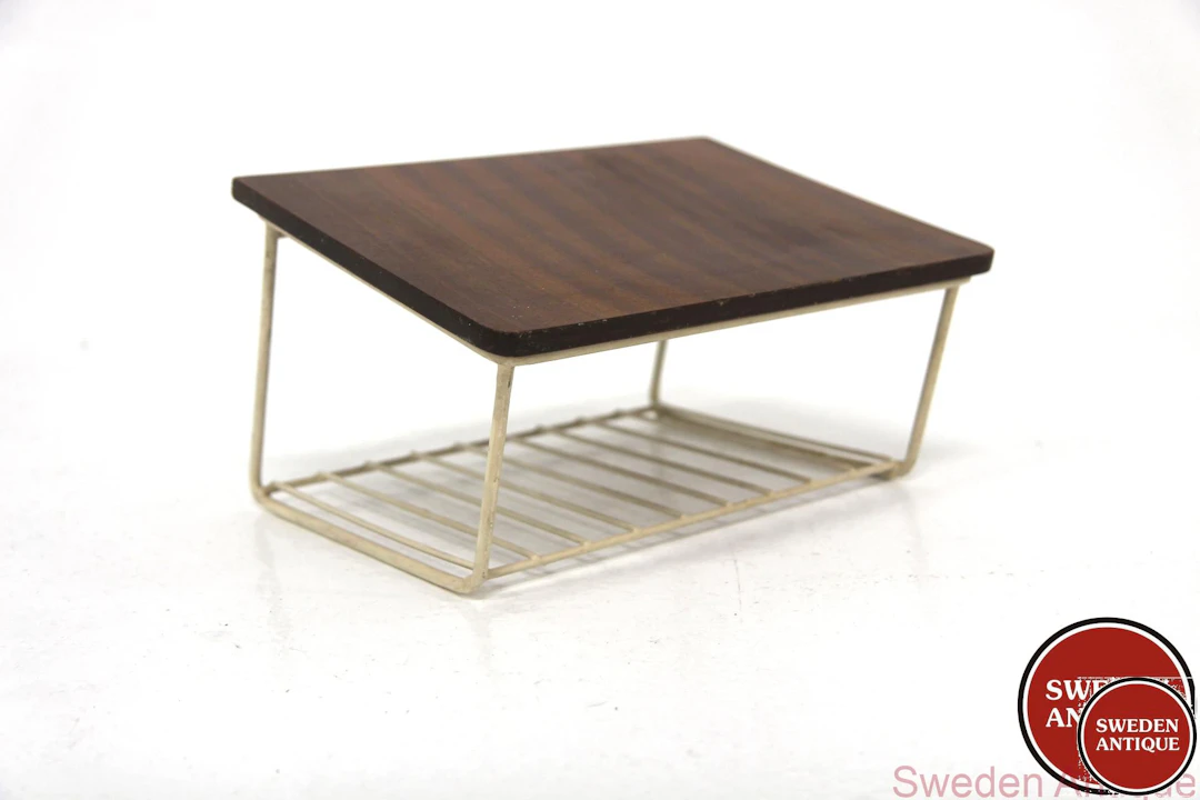 Wall shelf 1950s Swe. Mahogany Metal