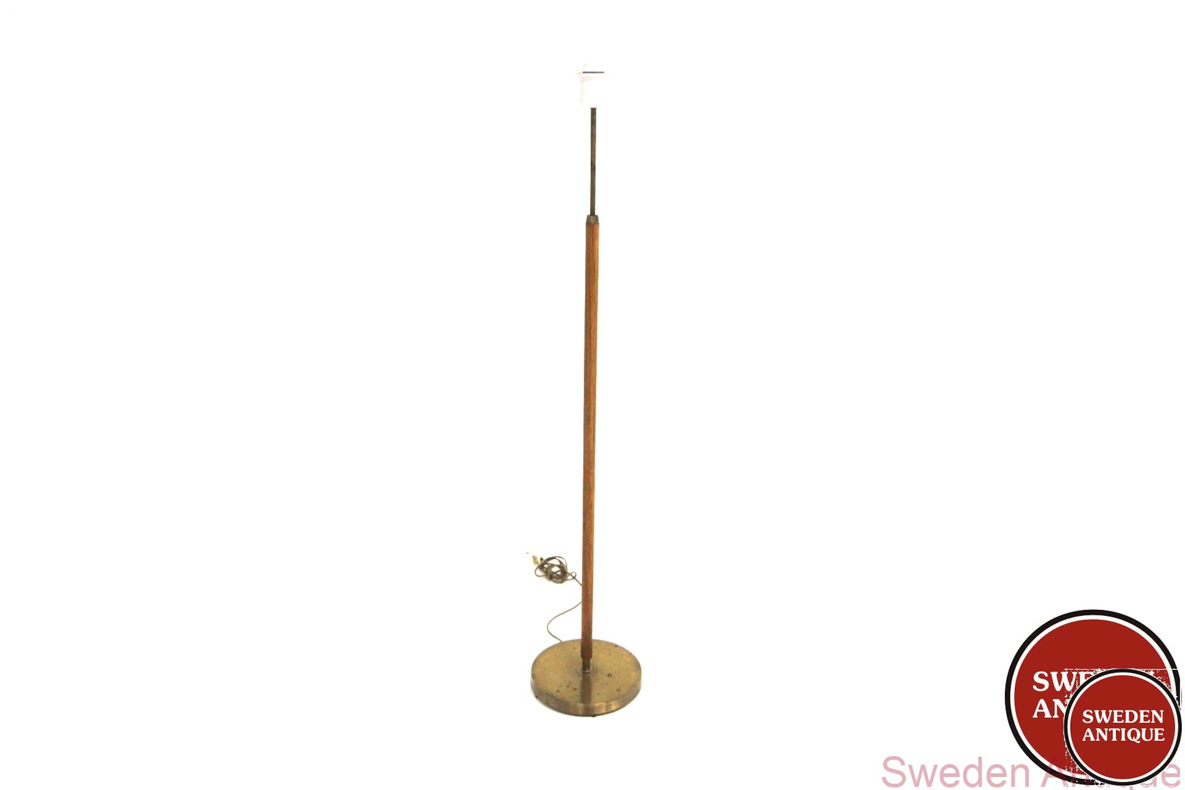 Floor lamp 1960s Swe. Oak Metal