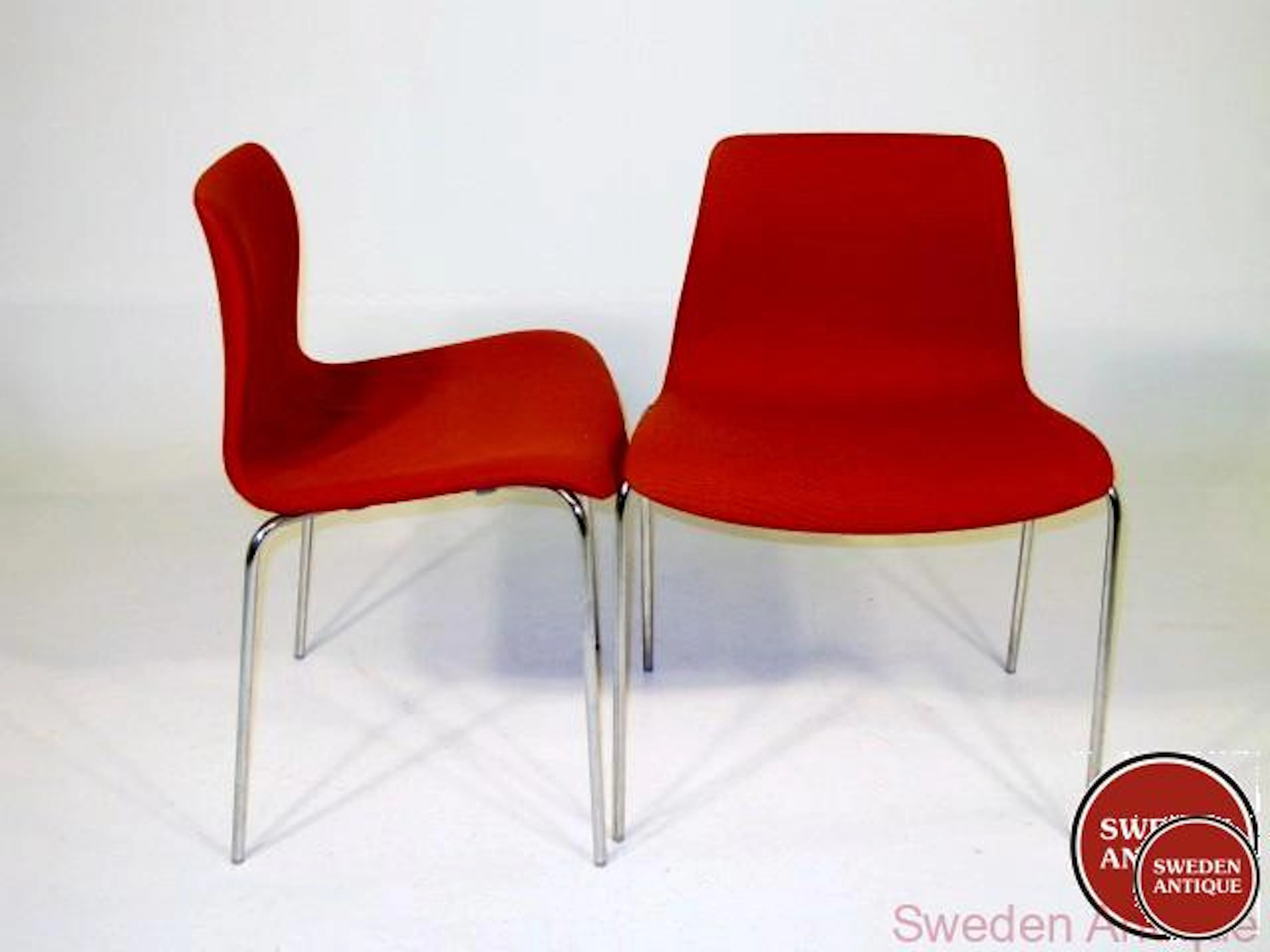 2 Chairs 1960s Swe. Wool Metal