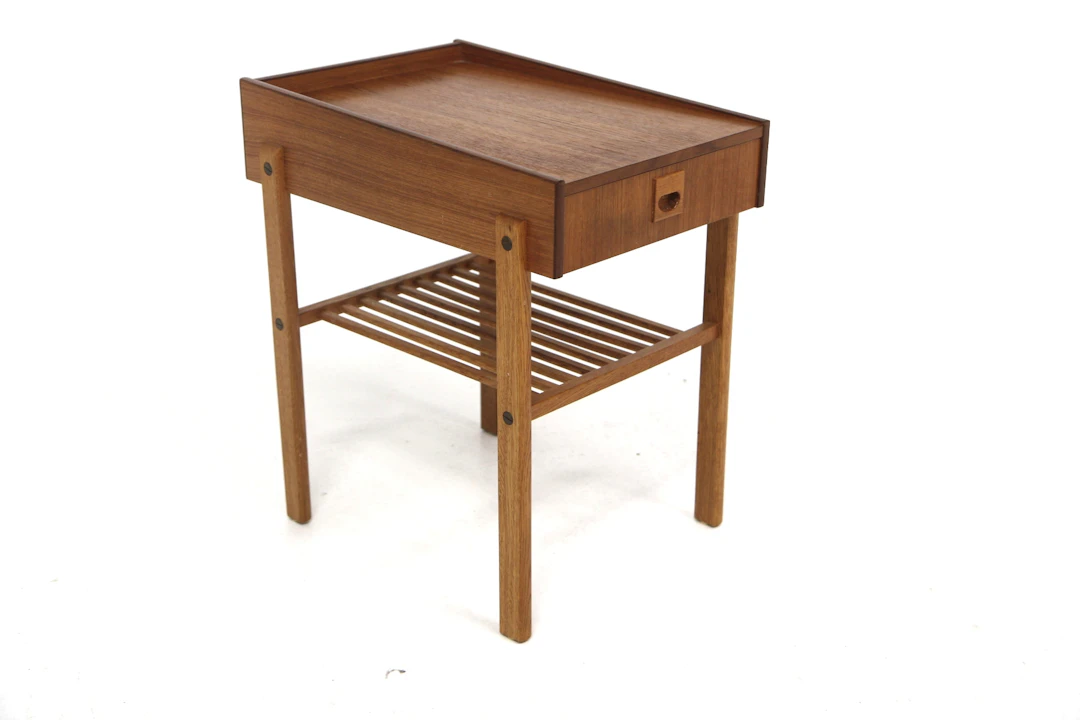 Bedside table 1960s Swe. Teak Oak