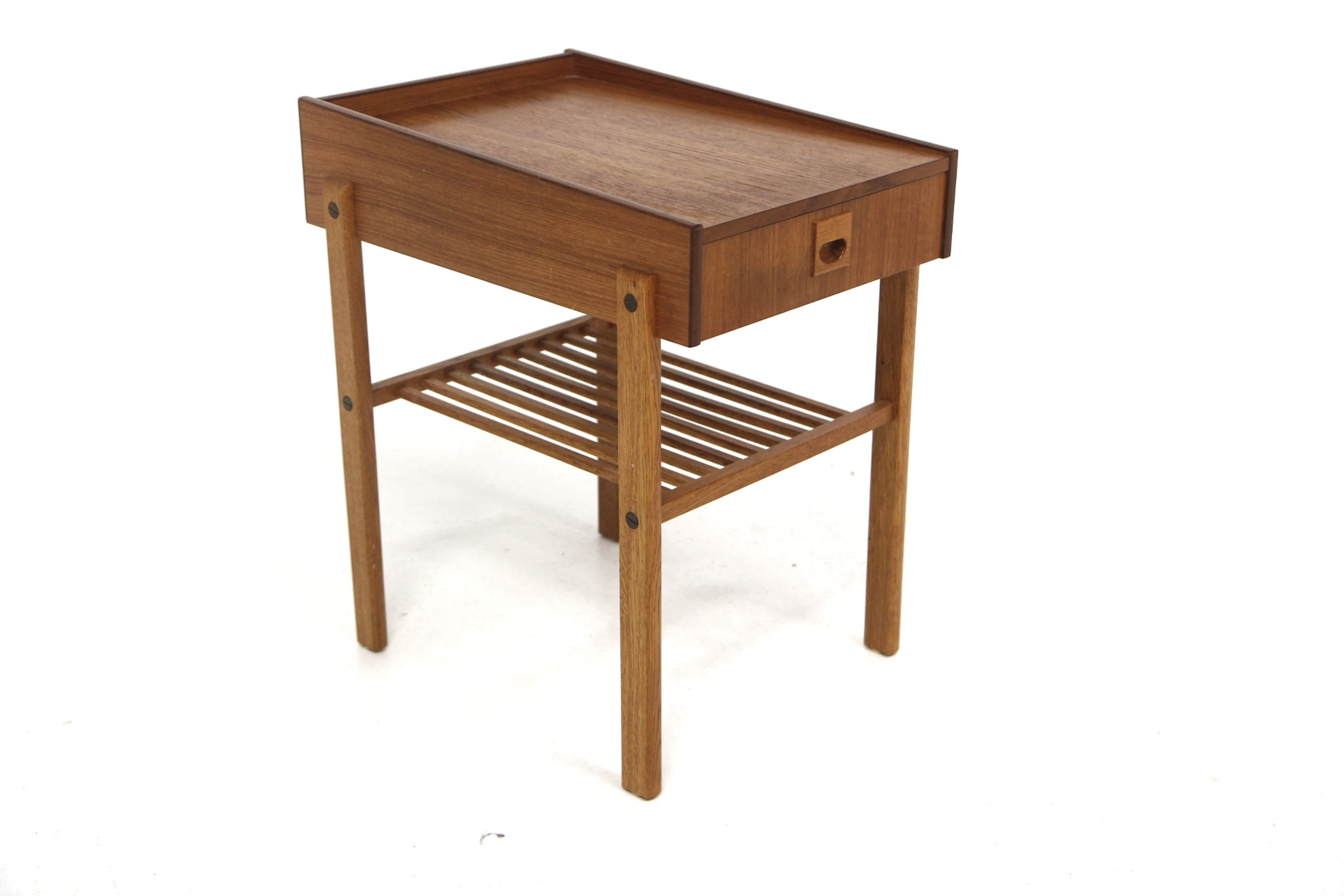 Bedside table 1960s Swe. Teak Oak