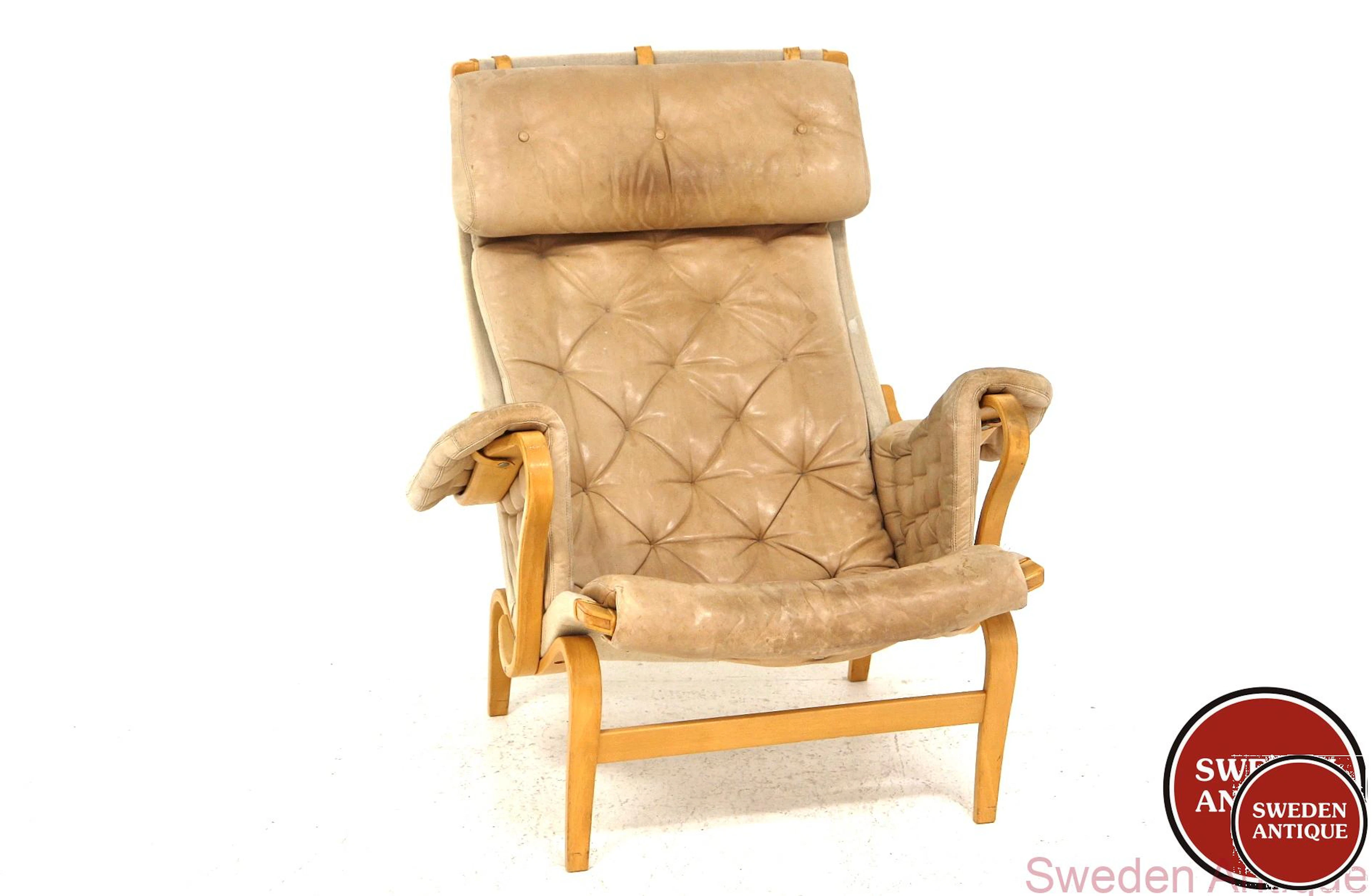 High back Lounge chair Pernilla 69 Bruno Mathsson for DUX 1970s Swe.