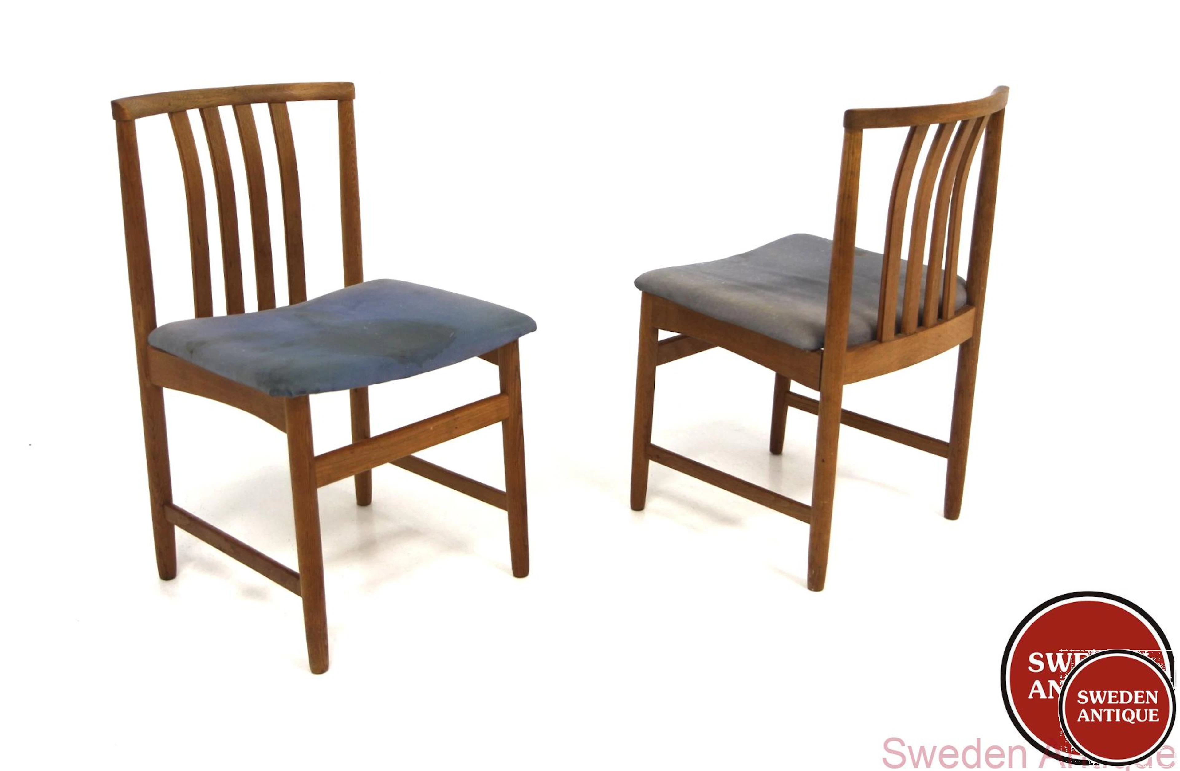 2 Pcs Chairs Year:1960s Origin:Swe. Material:Oak W:46cm D:47cm H:78cm