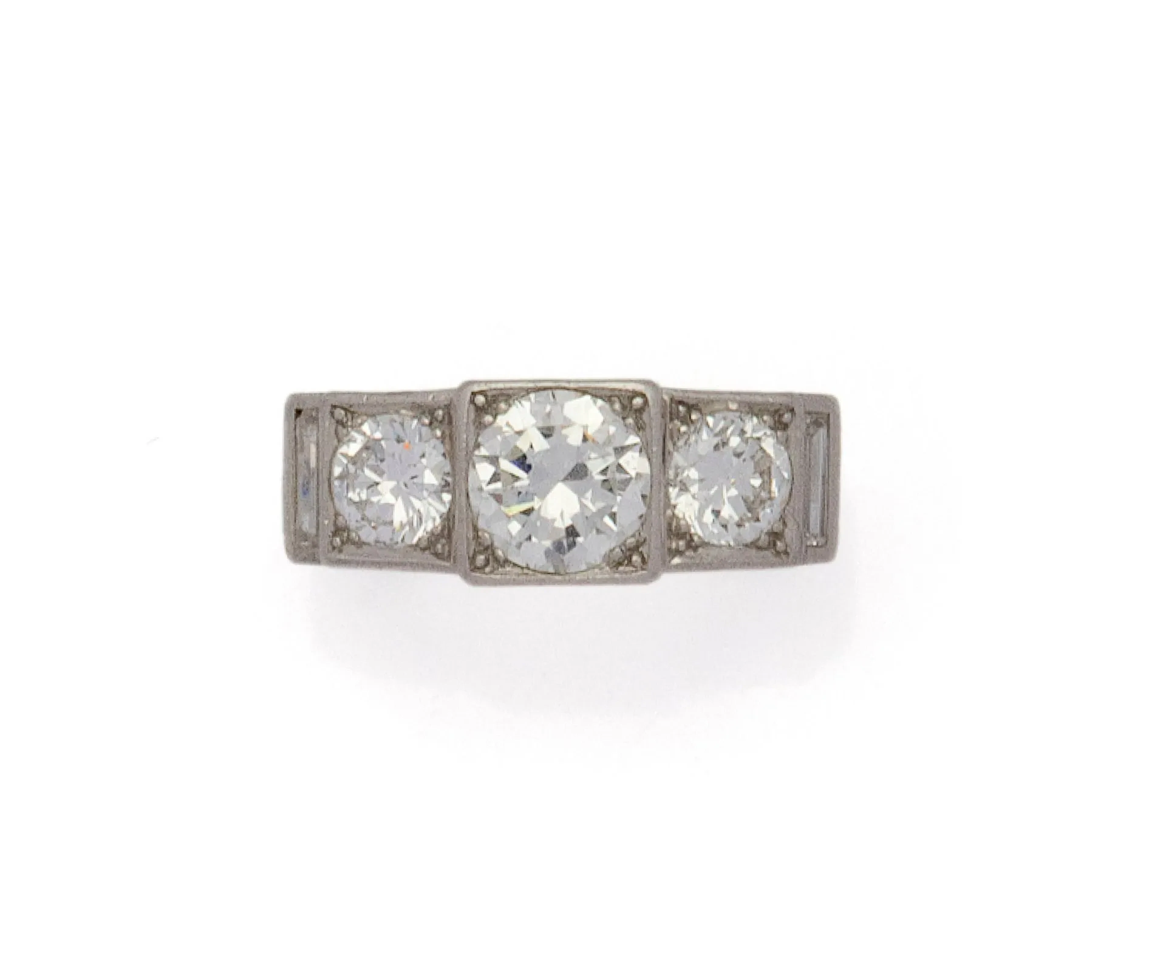 BAGUE JARRETIERE ART DECO en platine (850/1000) habillée de - Lot 71