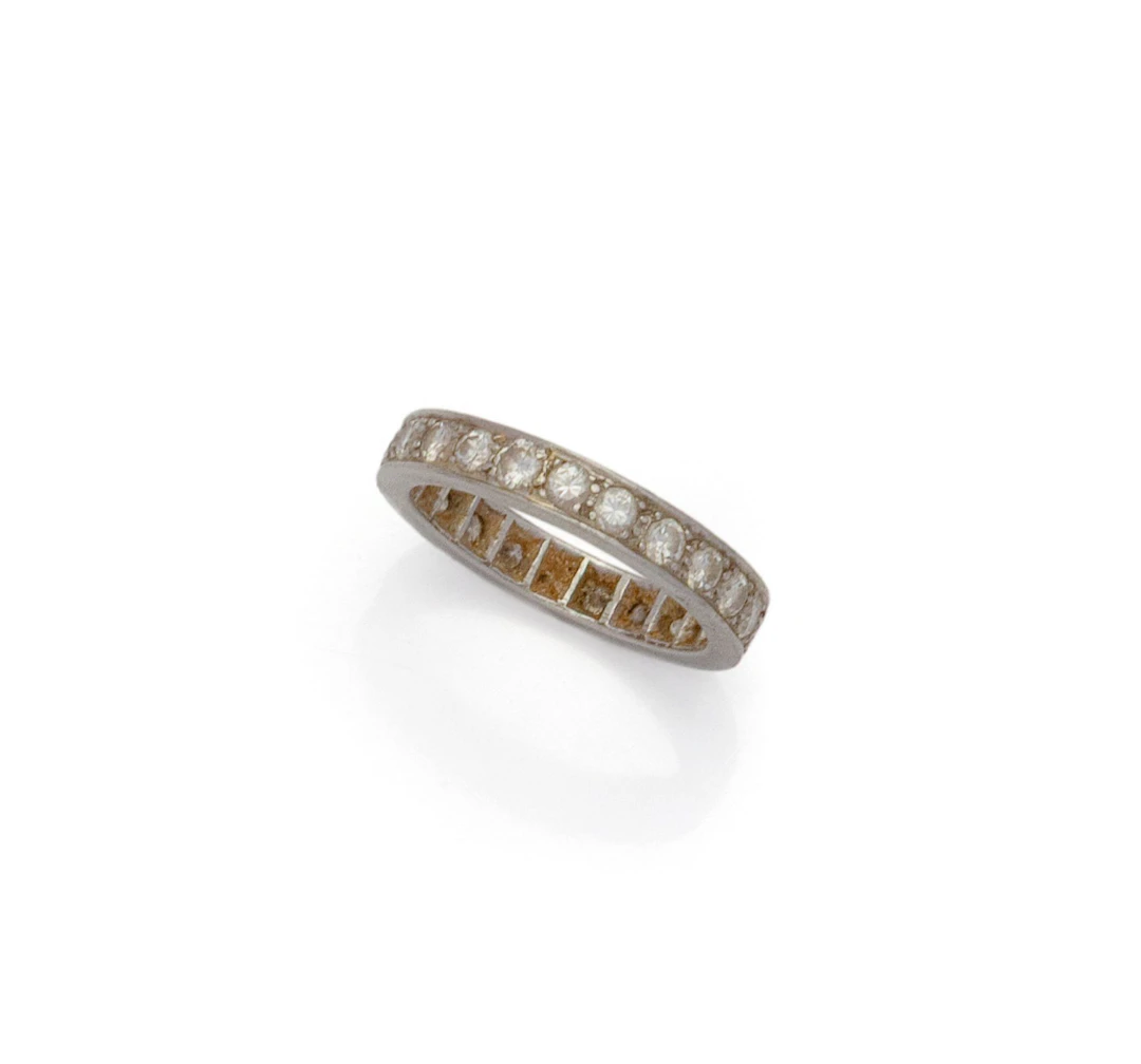 ALLIANCE AMERICAINE en platine (850/1000) ornée de 23 diaman - Lot 79