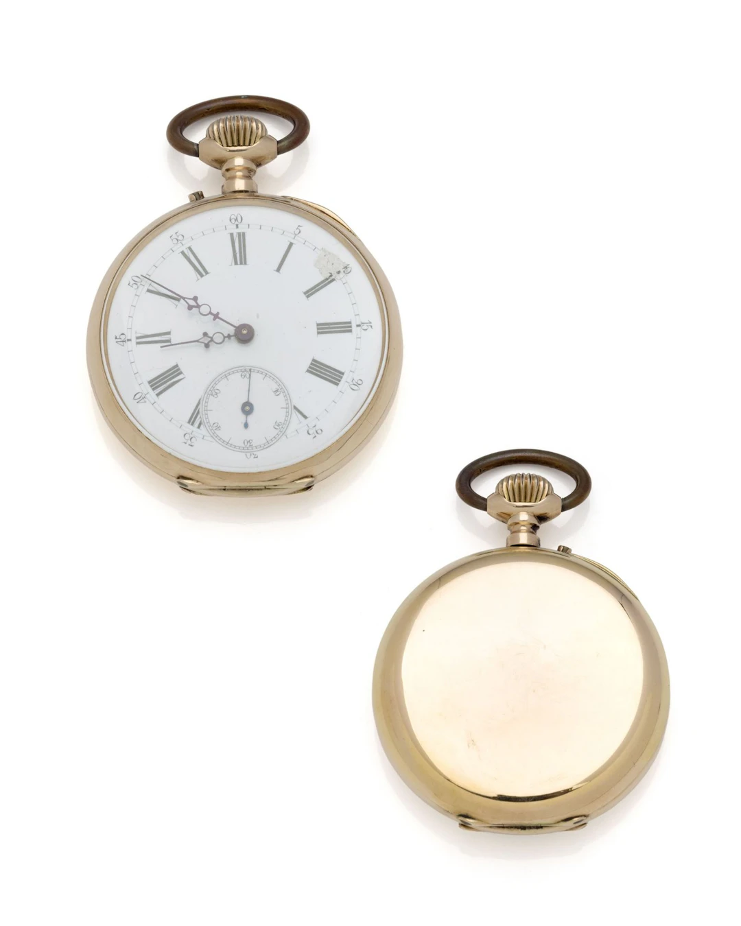 MONTRE DE POCHE en or jaune 18K (750/1000) fond uni, cadran - Lot 242